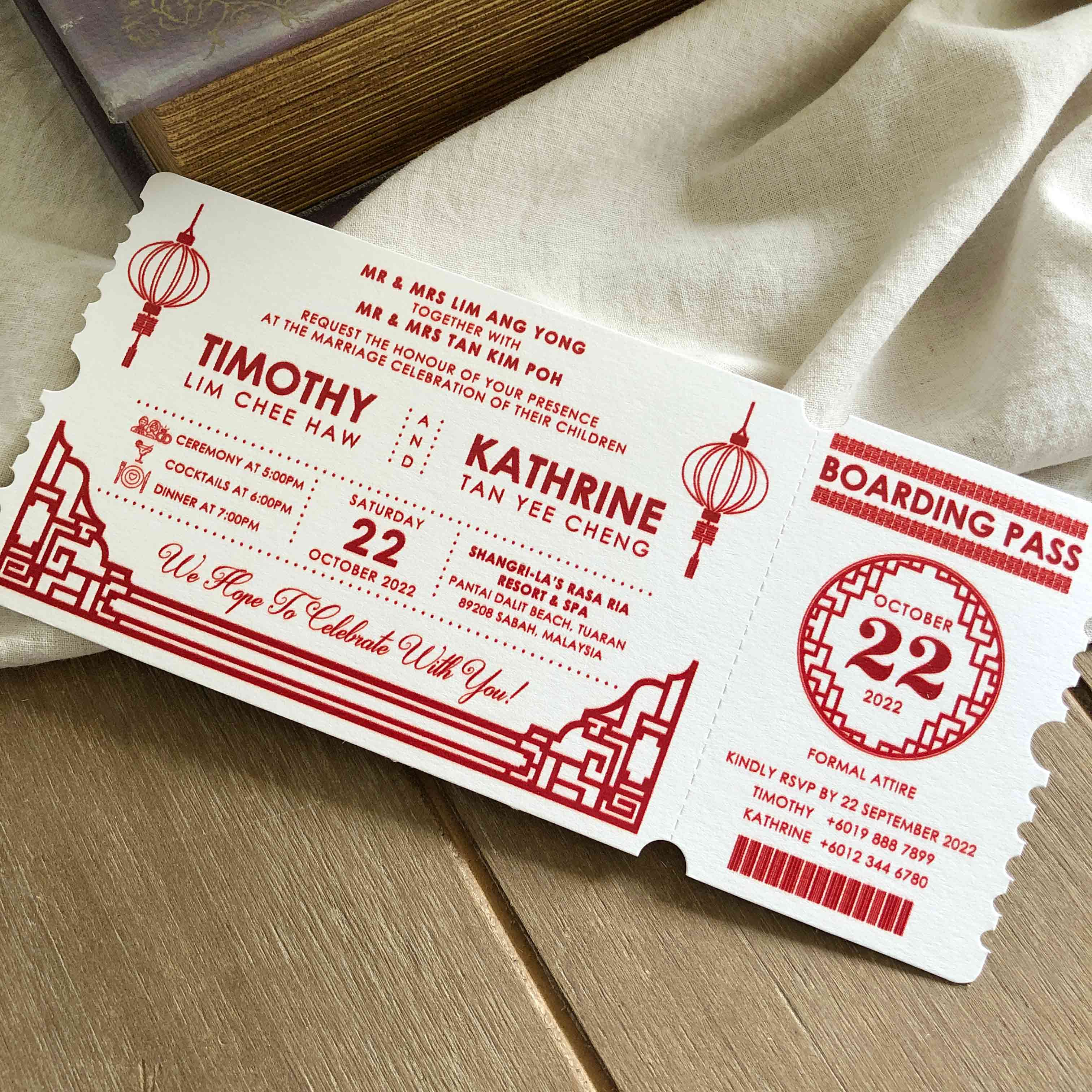 Boarding Pass Wedding Invitation