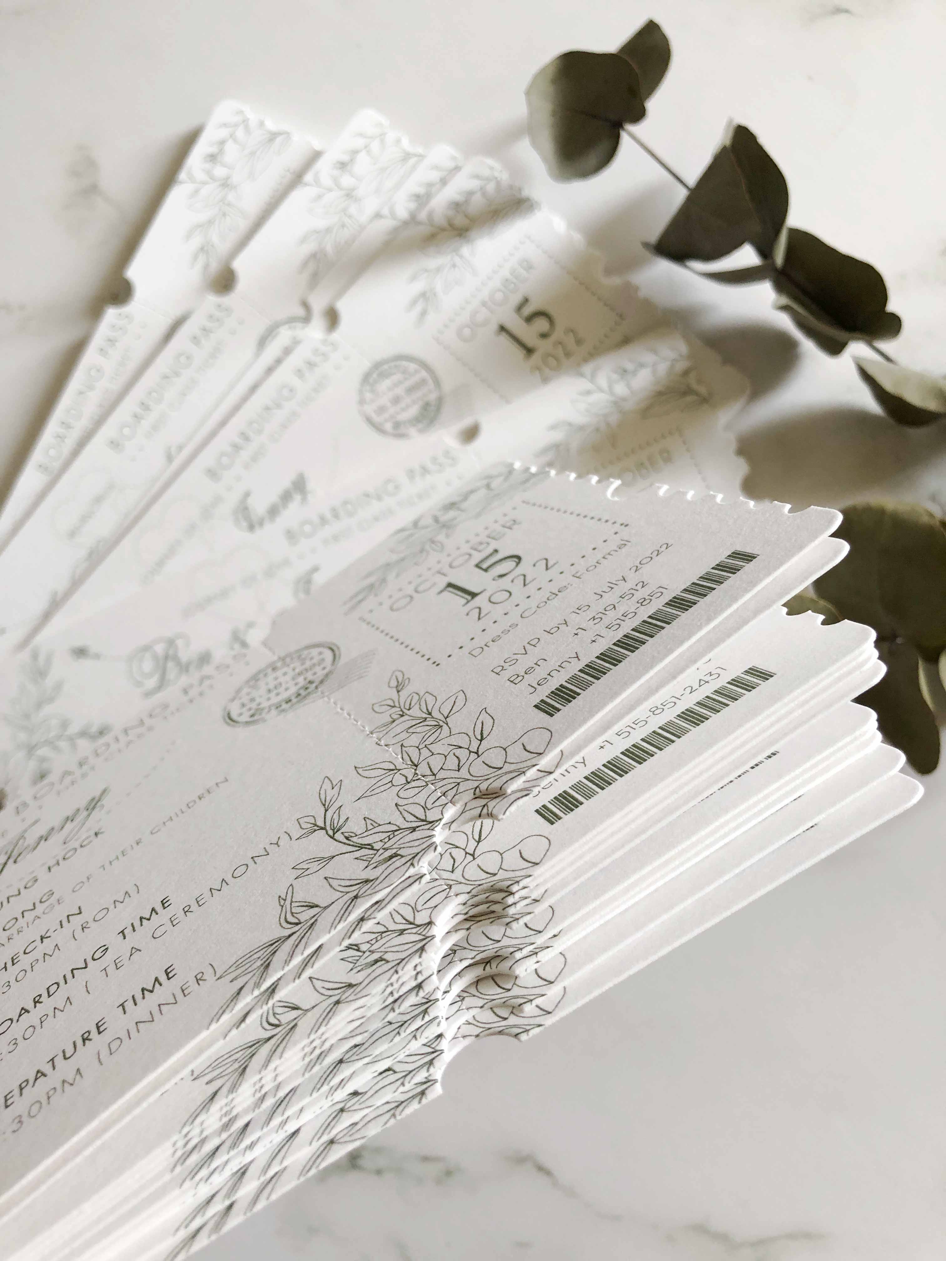 Boarding Pass Wedding Invitation