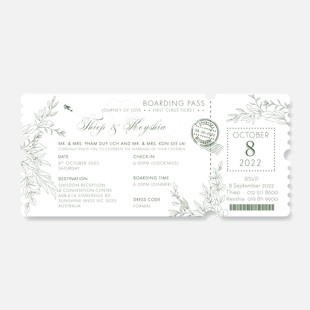 Boarding Pass Wedding Invitation