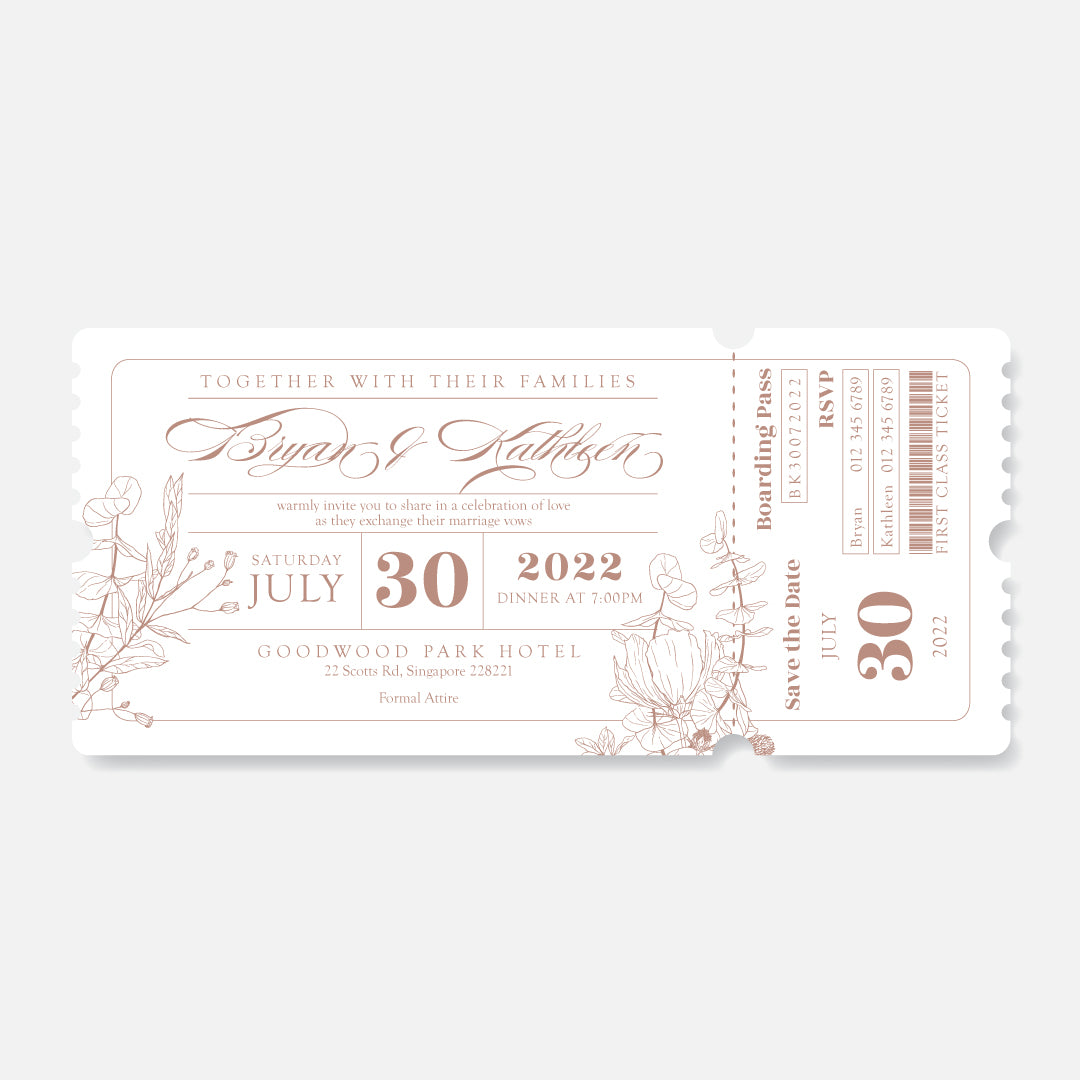 Boarding Pass Wedding Invitation