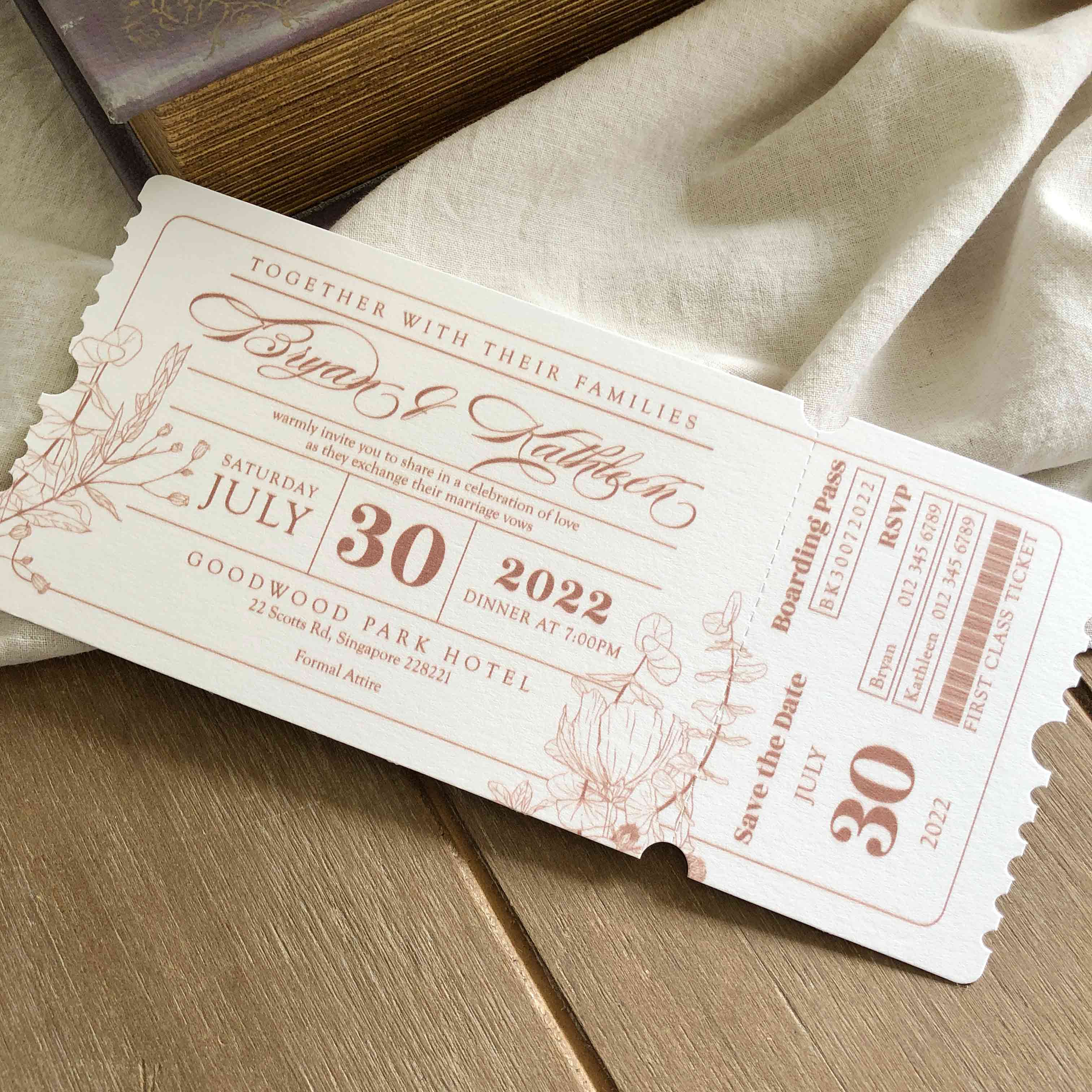 Boarding Pass Wedding Invitation