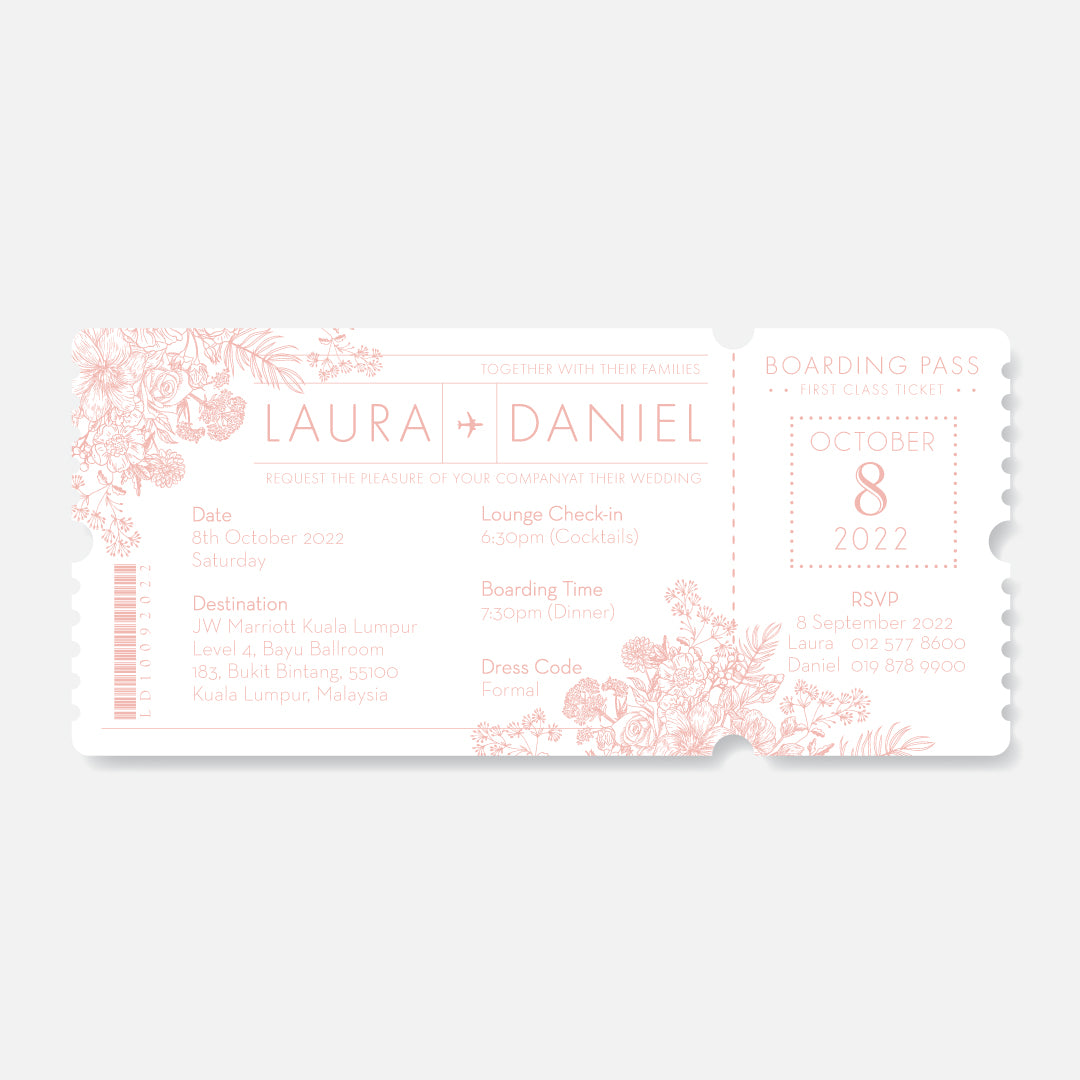 Boarding Pass Wedding Invitation