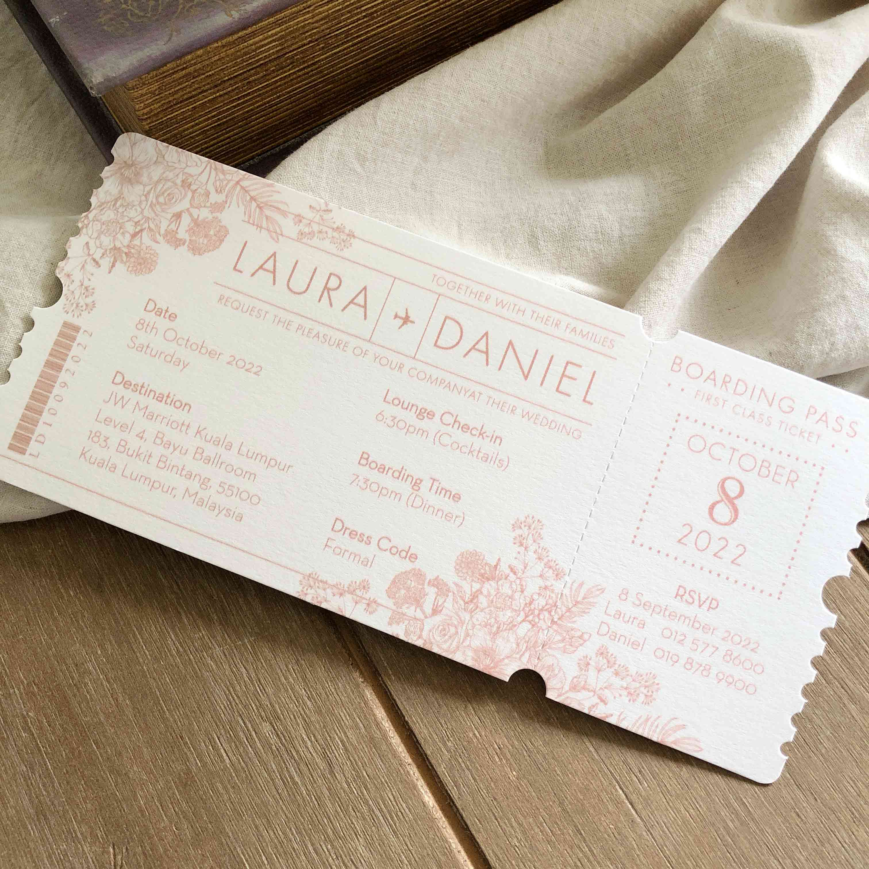 Boarding Pass Wedding Invitation