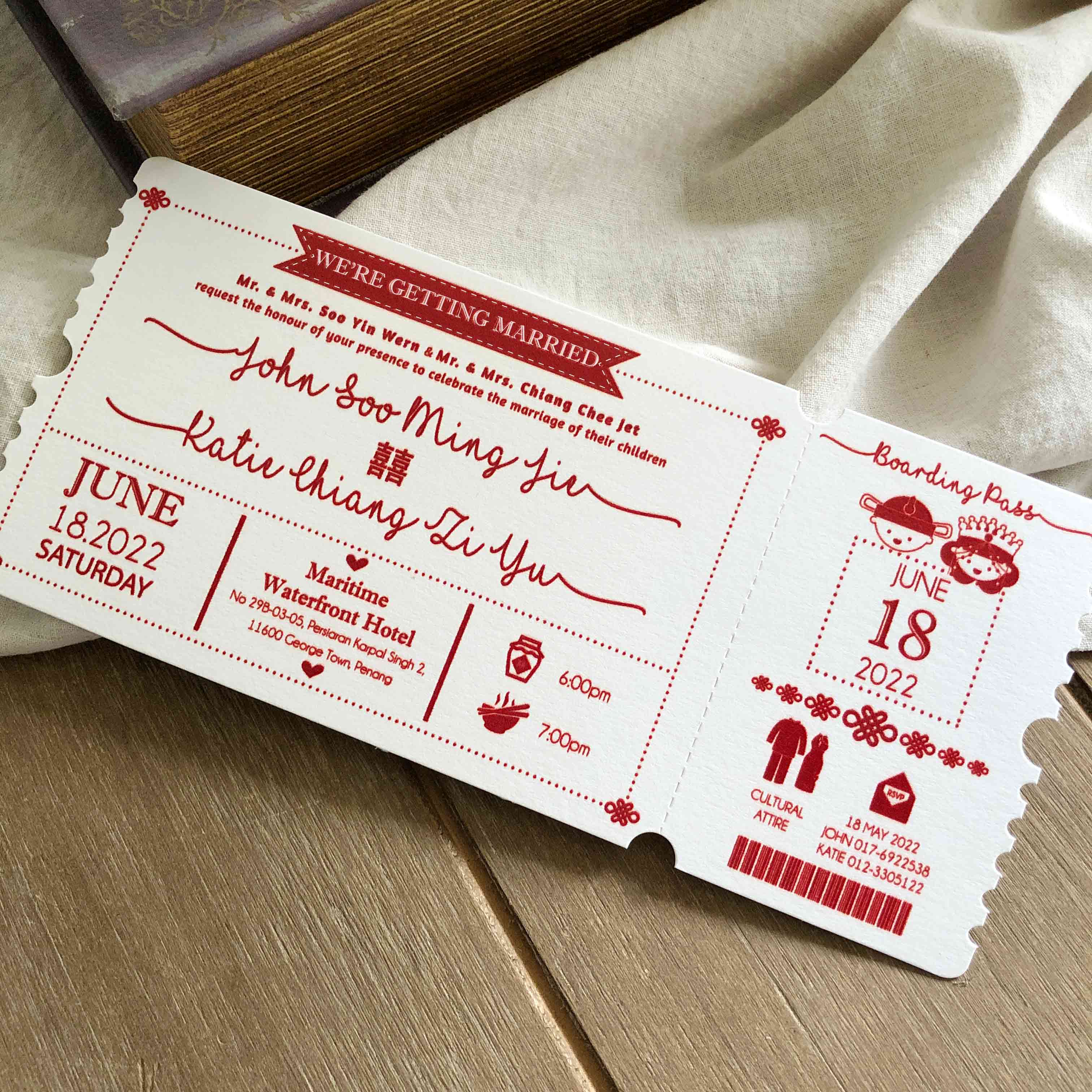 Boarding Pass Wedding Invitation