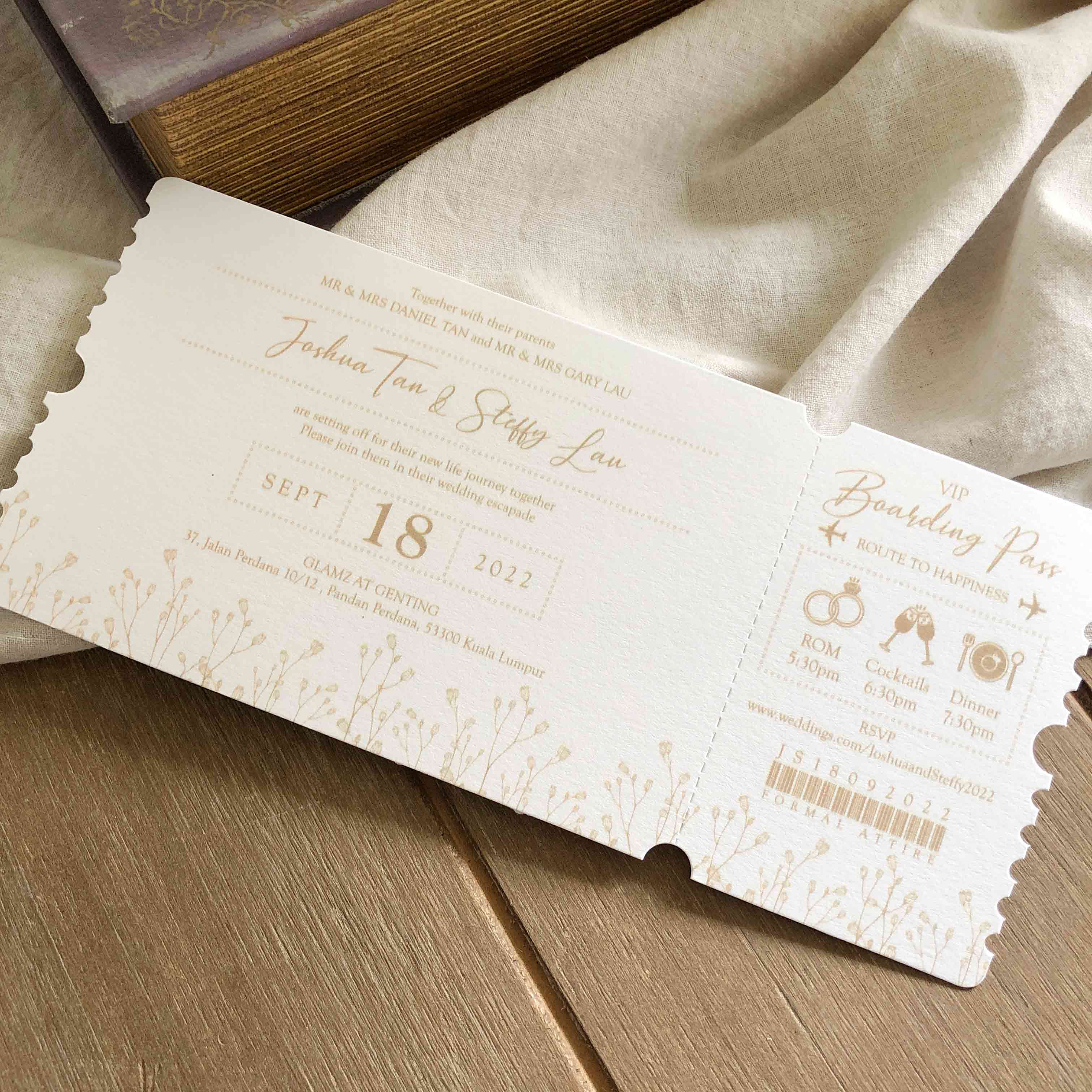 Boarding Pass Wedding Invitation