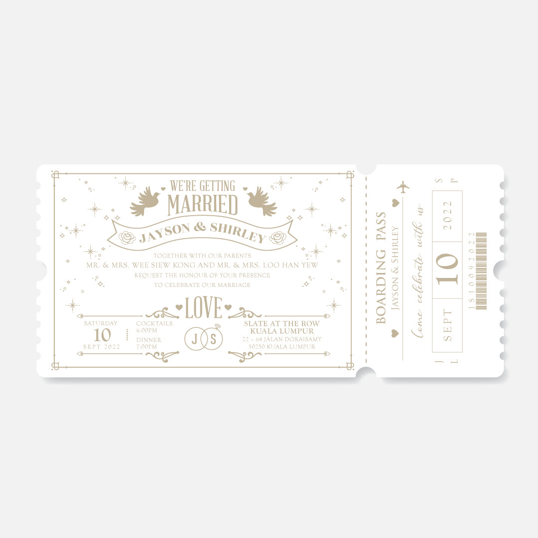 Boarding Pass Wedding Invitation