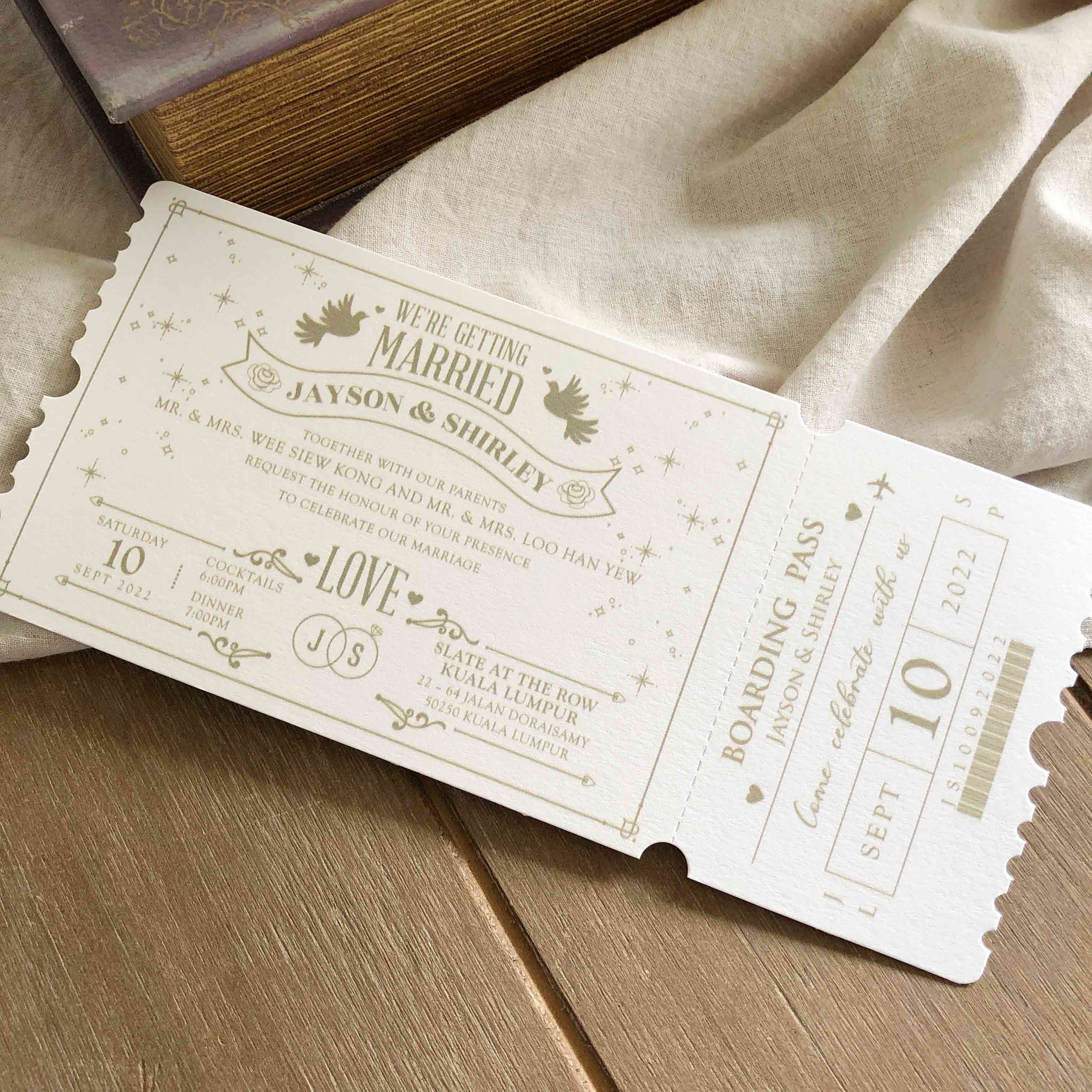 Boarding Pass Wedding Invitation