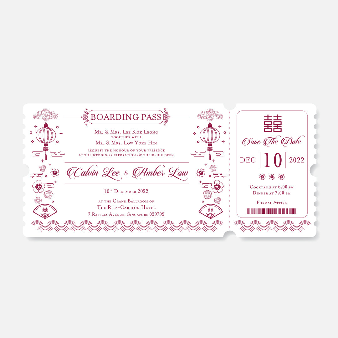 Boarding Pass Wedding Invitation