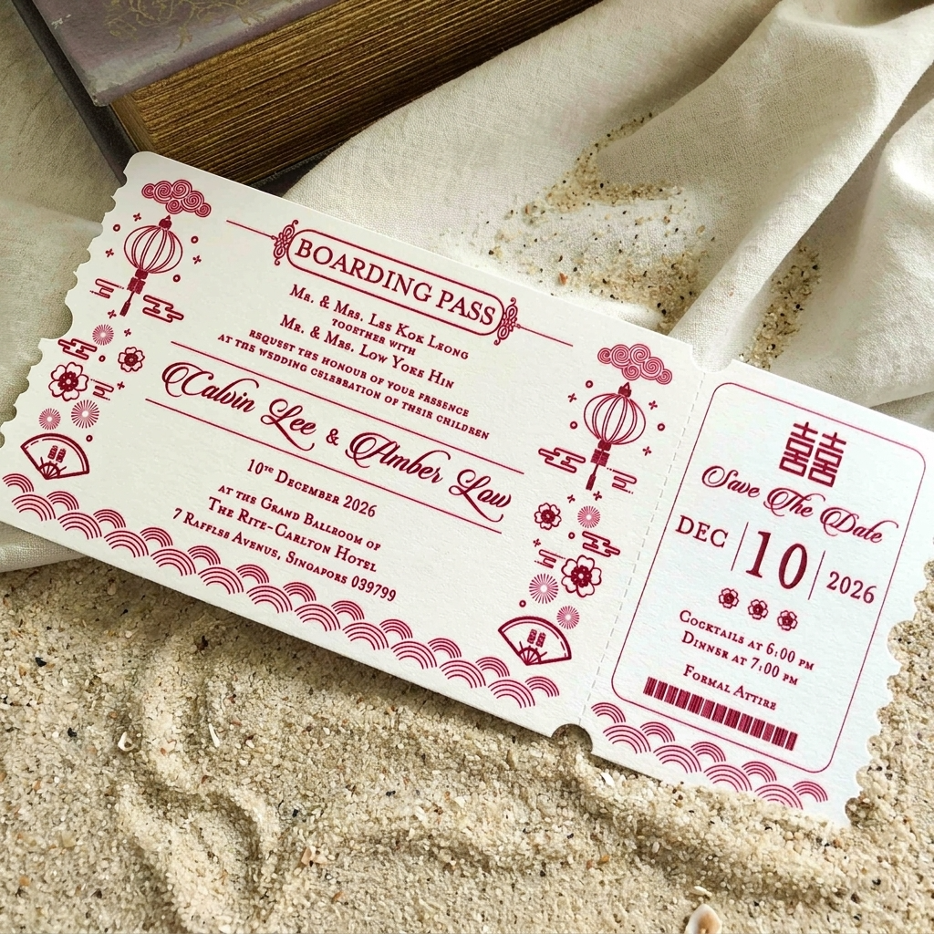 Boarding pass invitations theme also symbolically convey it so well that life is a journey where each moment must be fully lived and enjoyed.