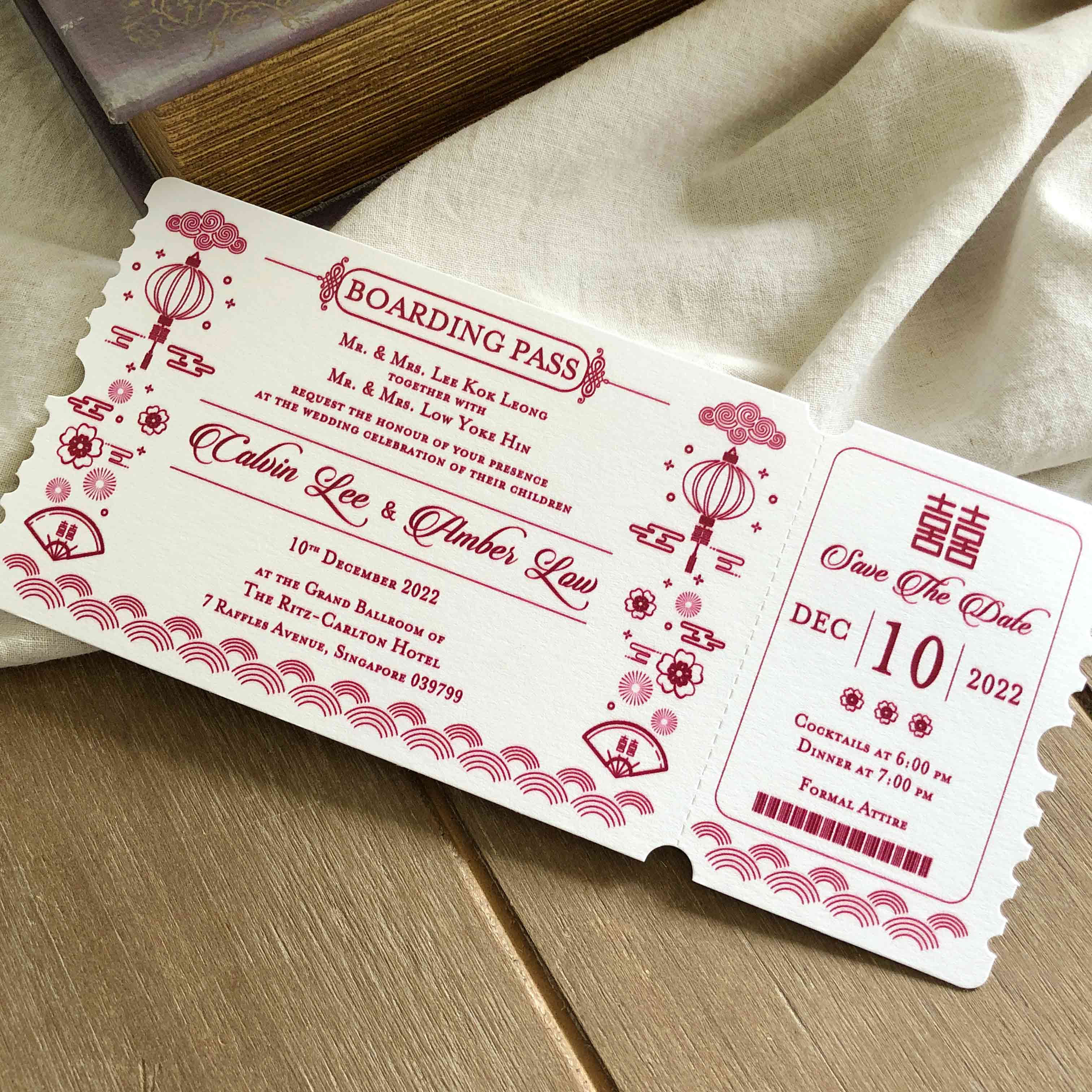 Boarding Pass Wedding Invitation