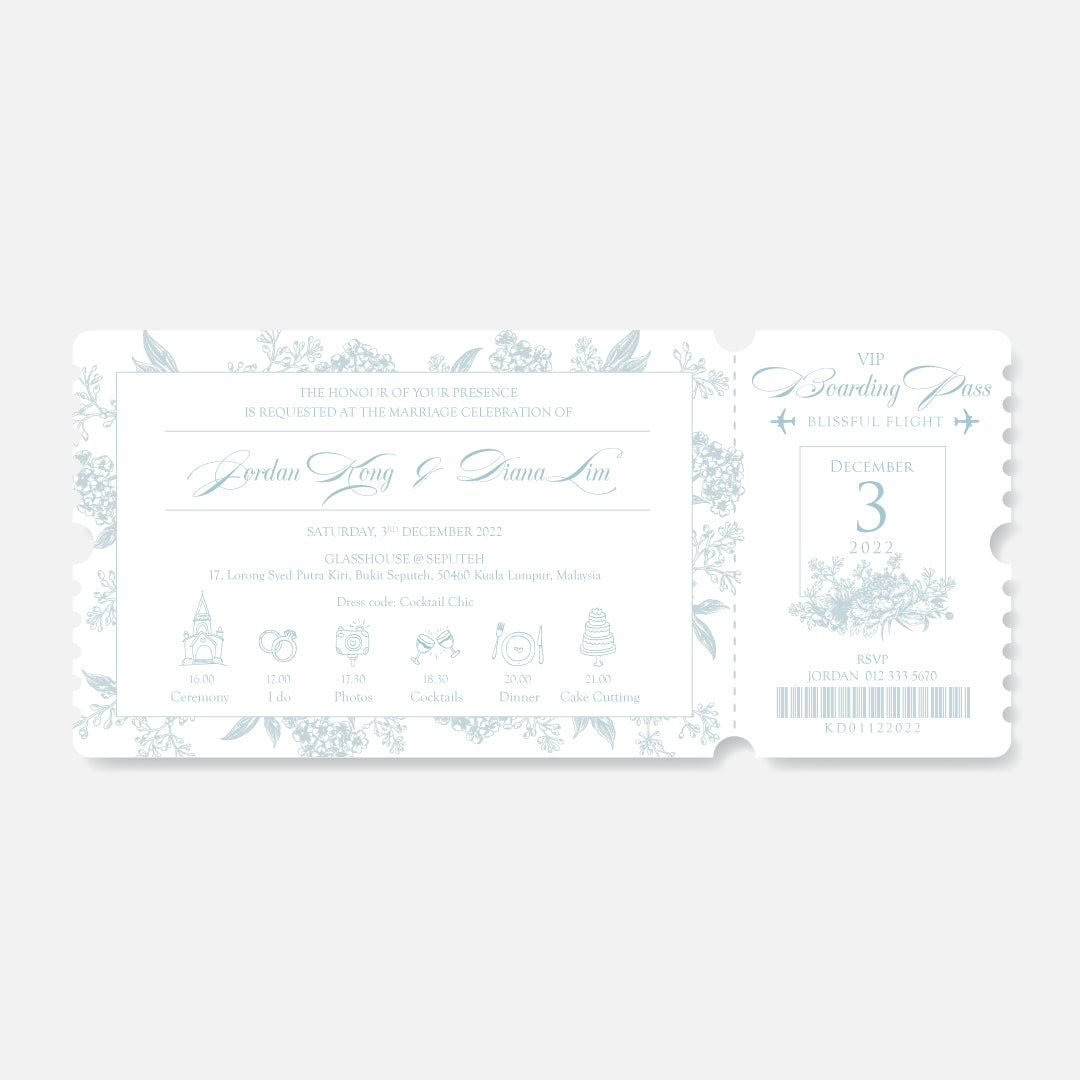 Boarding Pass Wedding Invitation