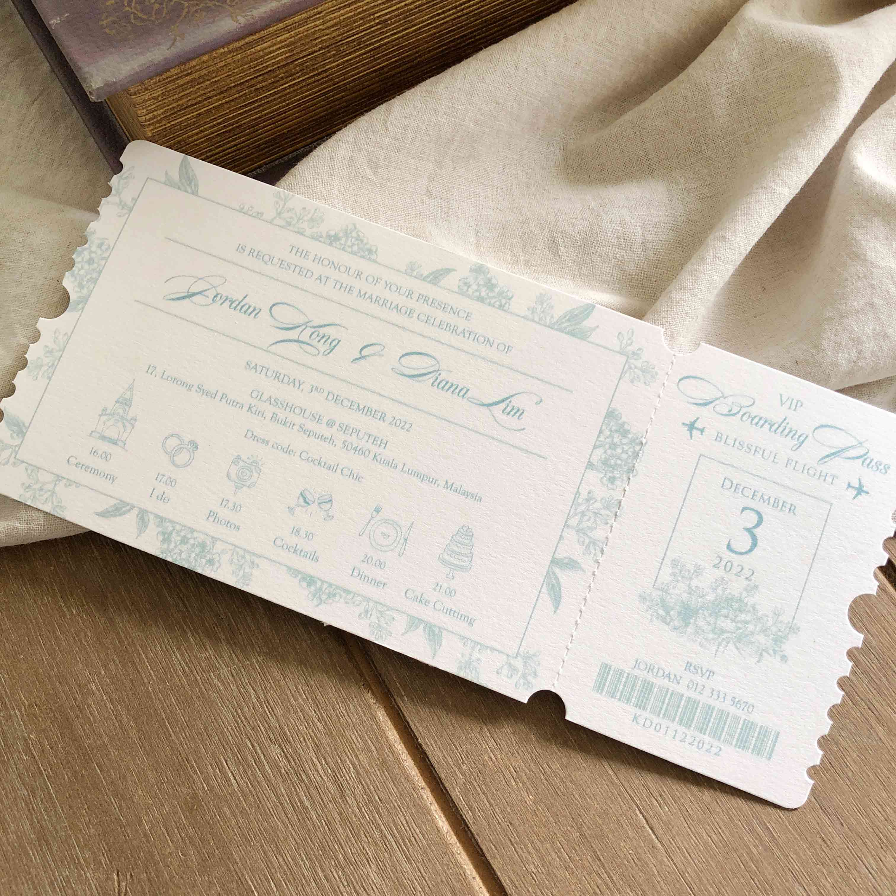 Boarding Pass Wedding Invitation