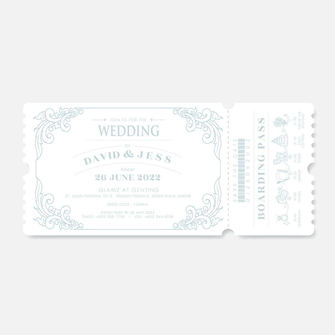 Boarding Pass Wedding Invitation