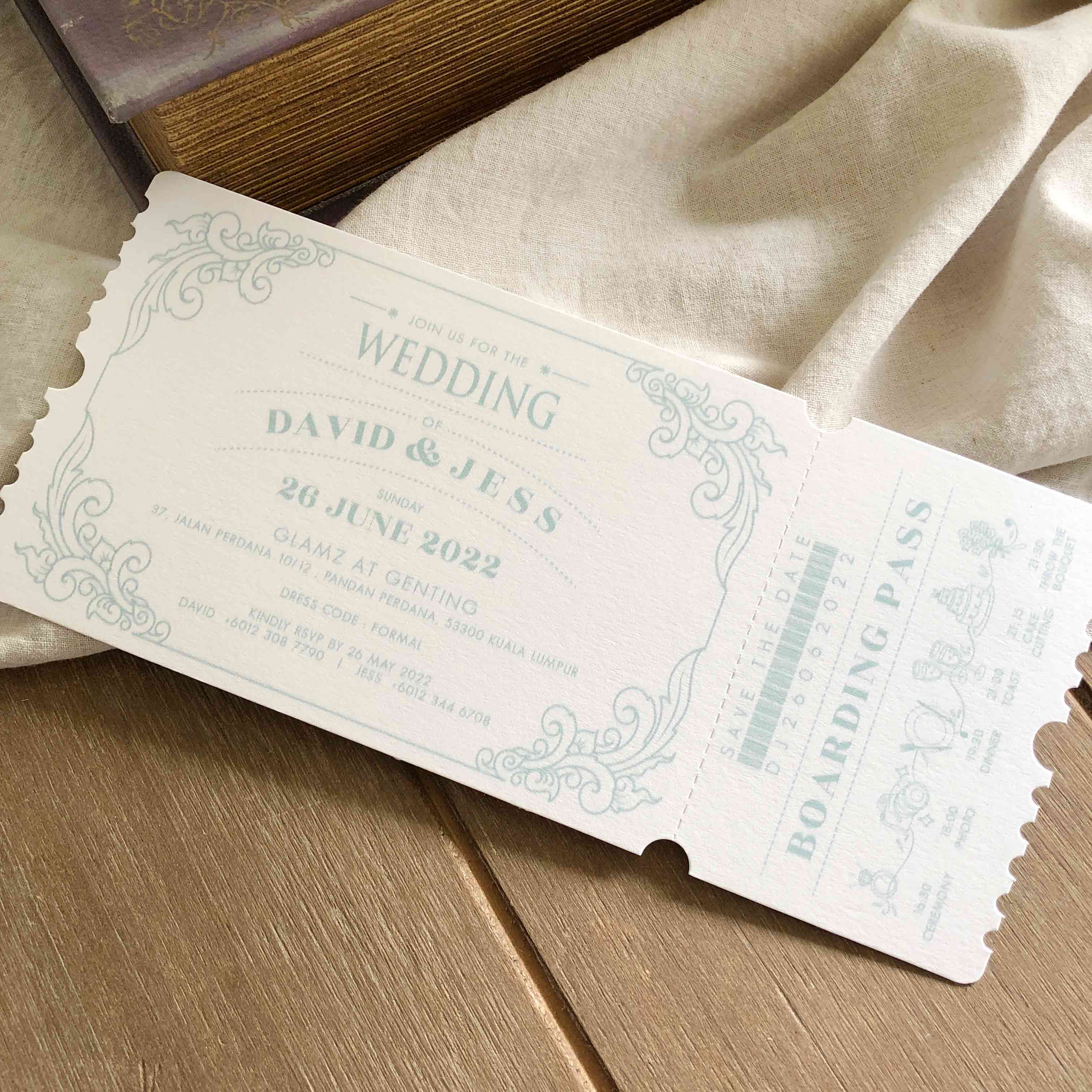 Boarding Pass Wedding Invitation