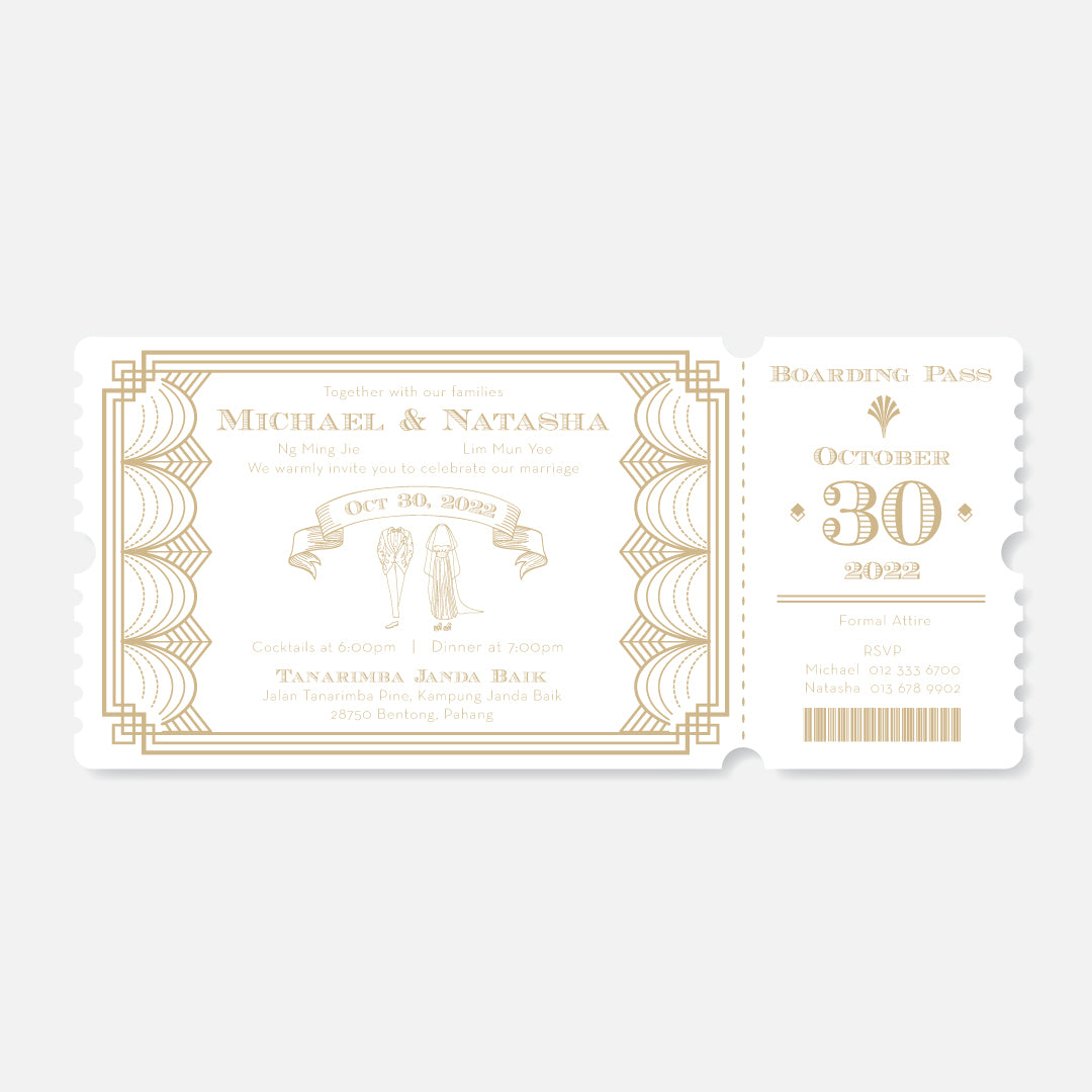 Boarding Pass Wedding Invitation