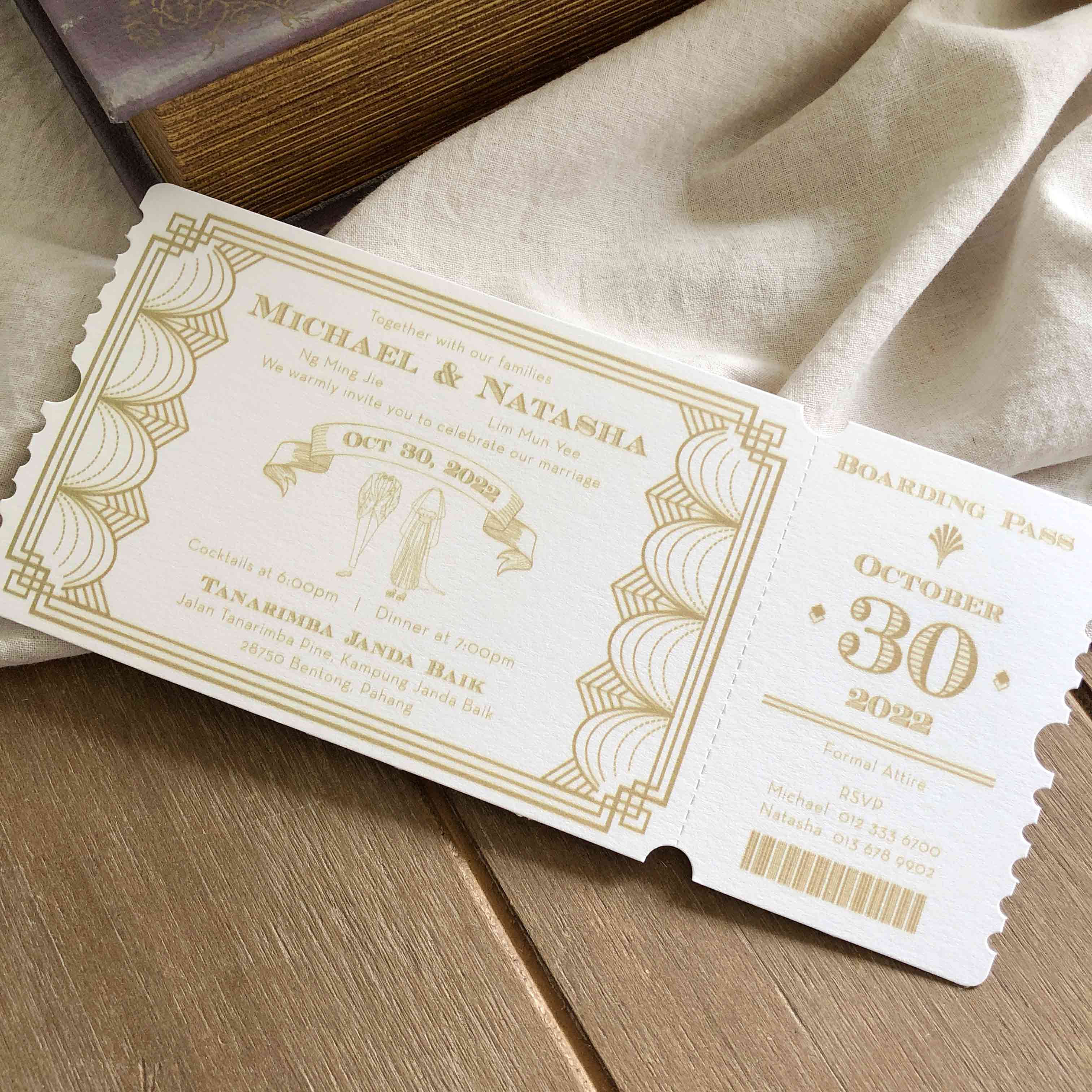 Boarding Pass Wedding Invitation