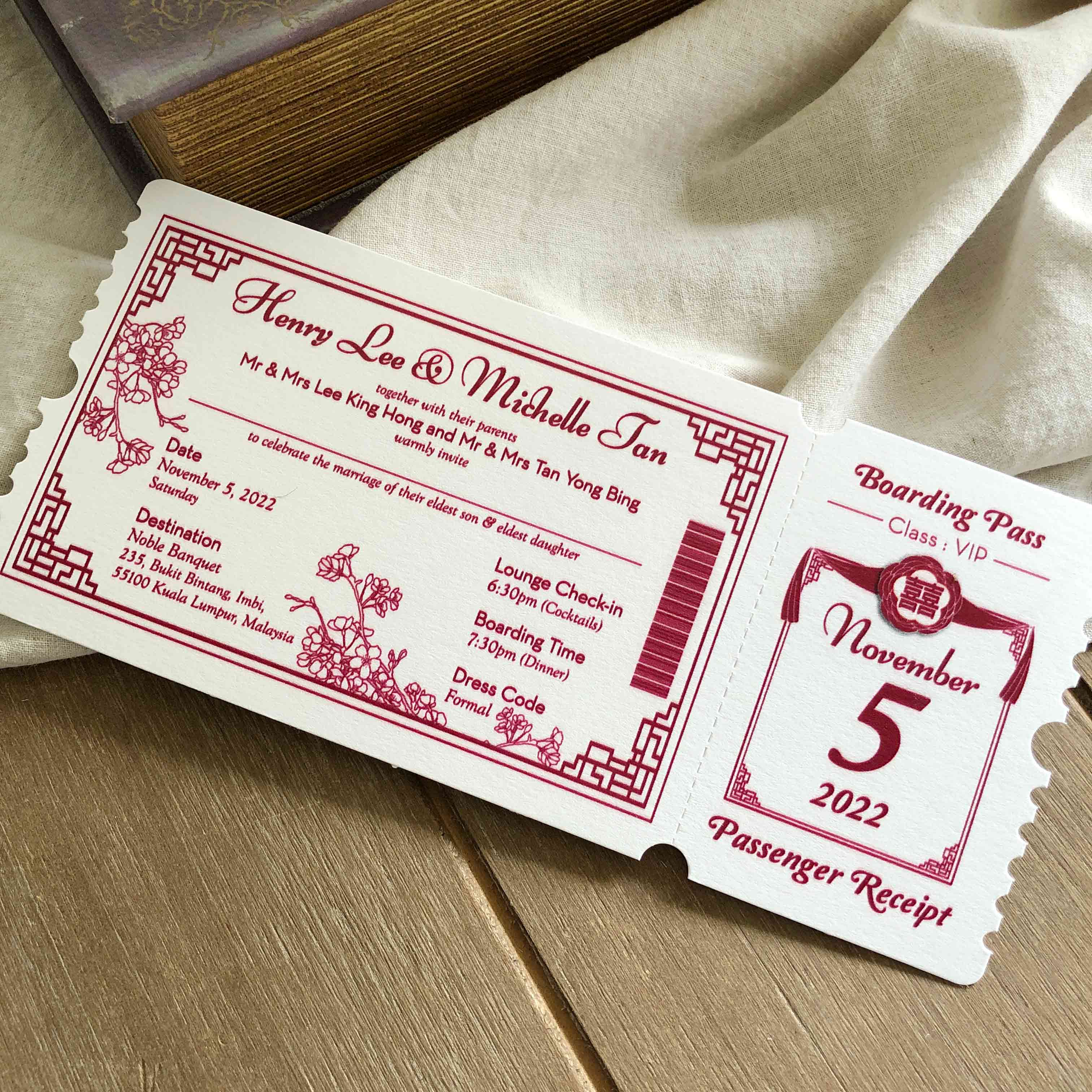 Boarding Pass Wedding Invitation