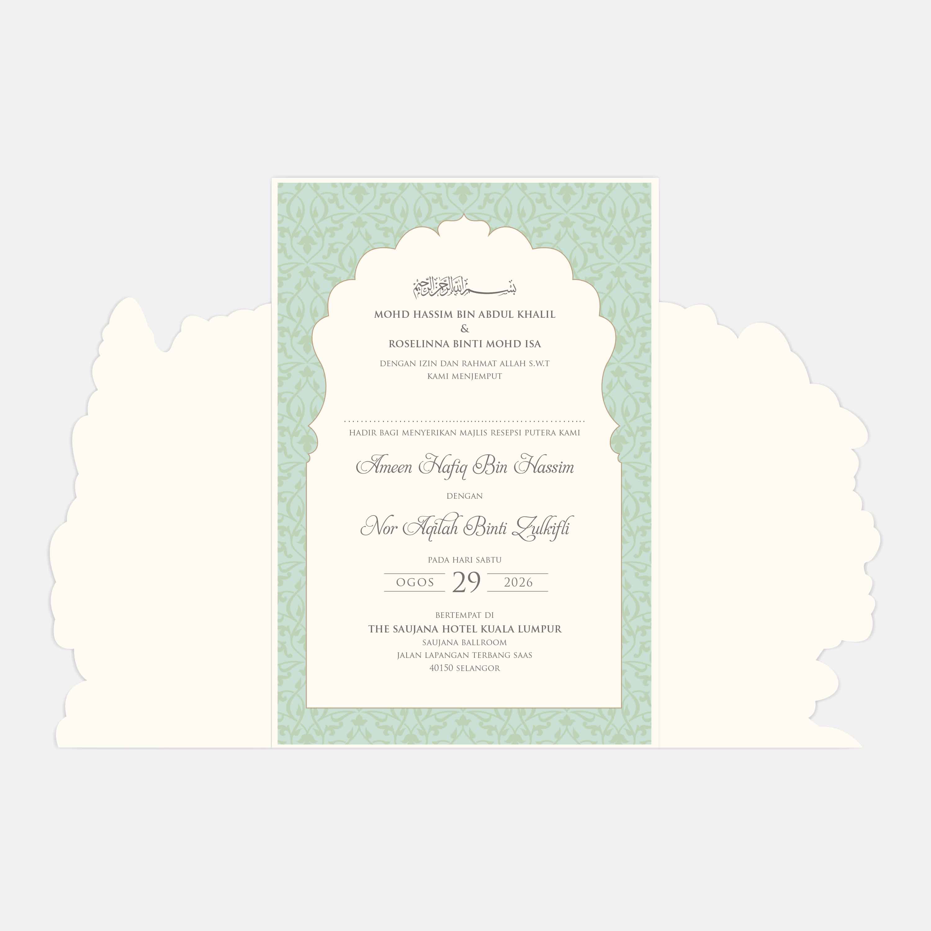 Fancy Shaped Wedding Invitation