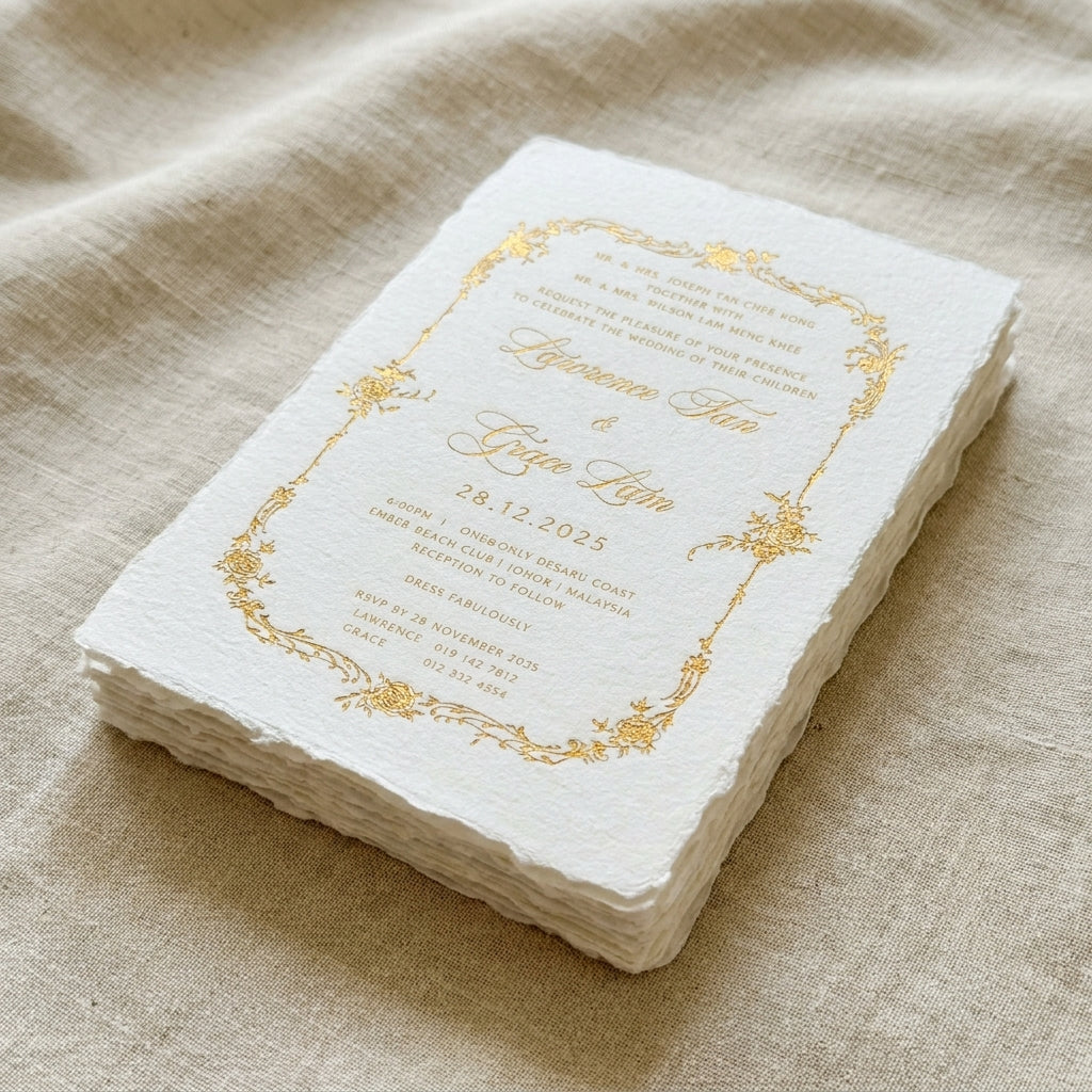 Handmade Paper Wedding Invitation