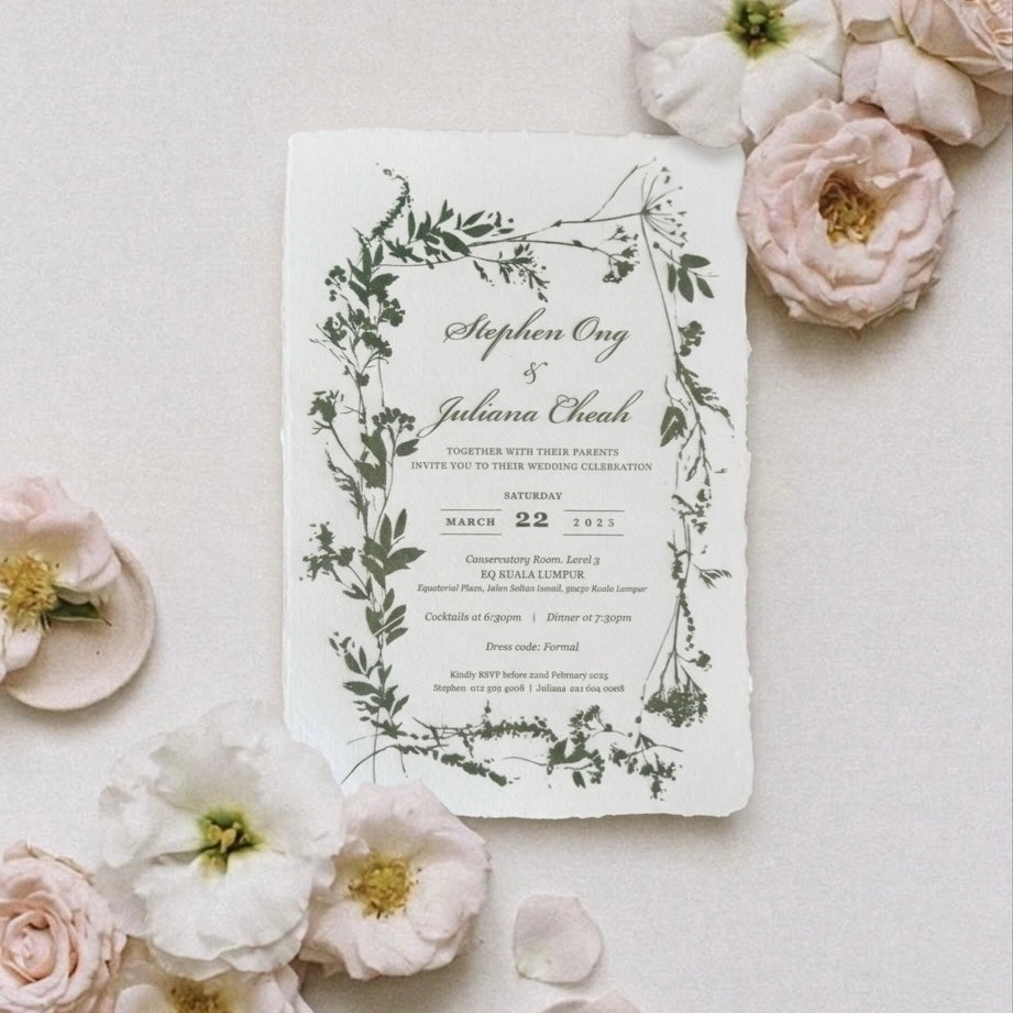 Handmade Paper Wedding Invitation