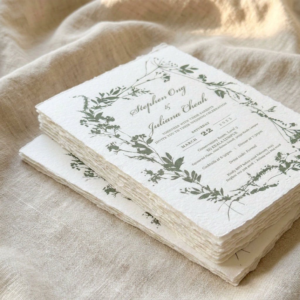 Handmade Paper Wedding Invitation