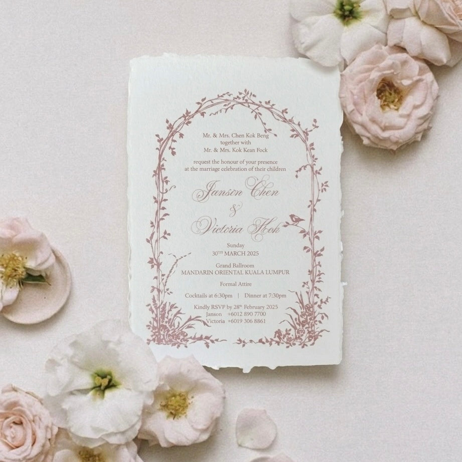 Handmade Paper Wedding Invitation