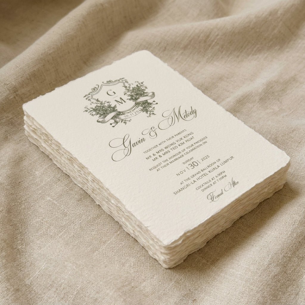 Handmade Paper Wedding Invitation