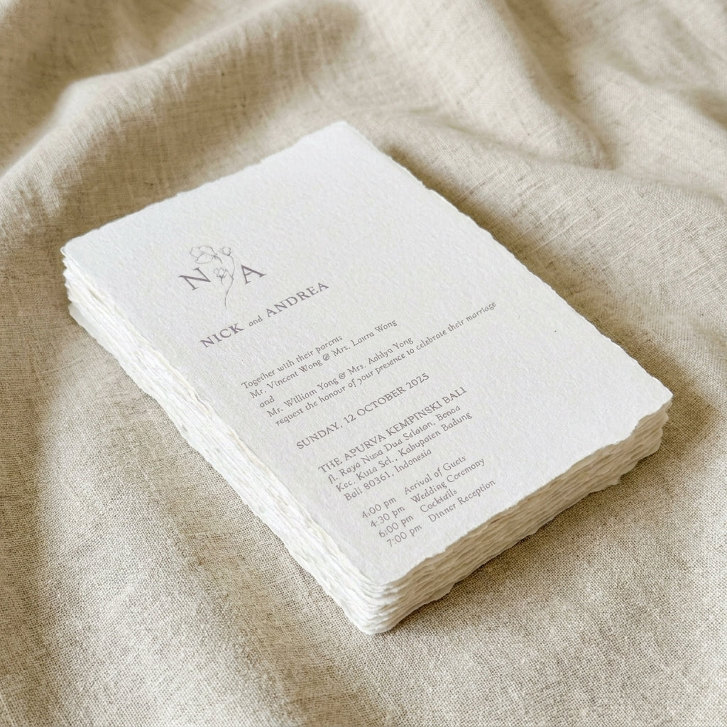 Handmade Paper Wedding Invitation