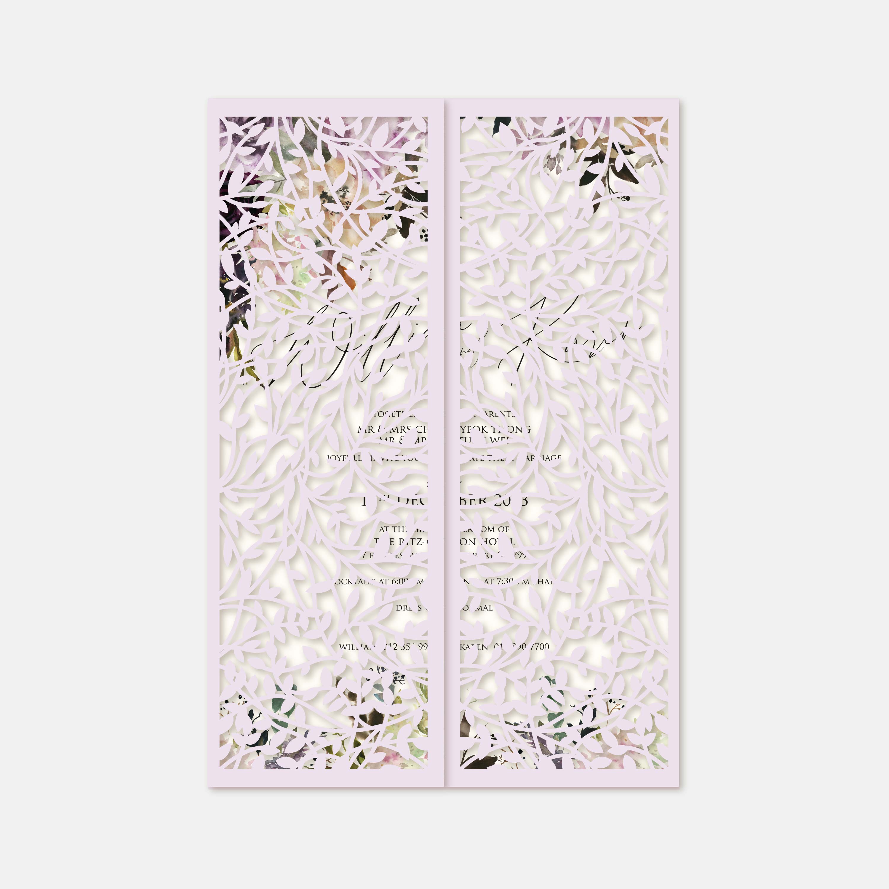 Decorative panel with floral cut-out design on a white background
