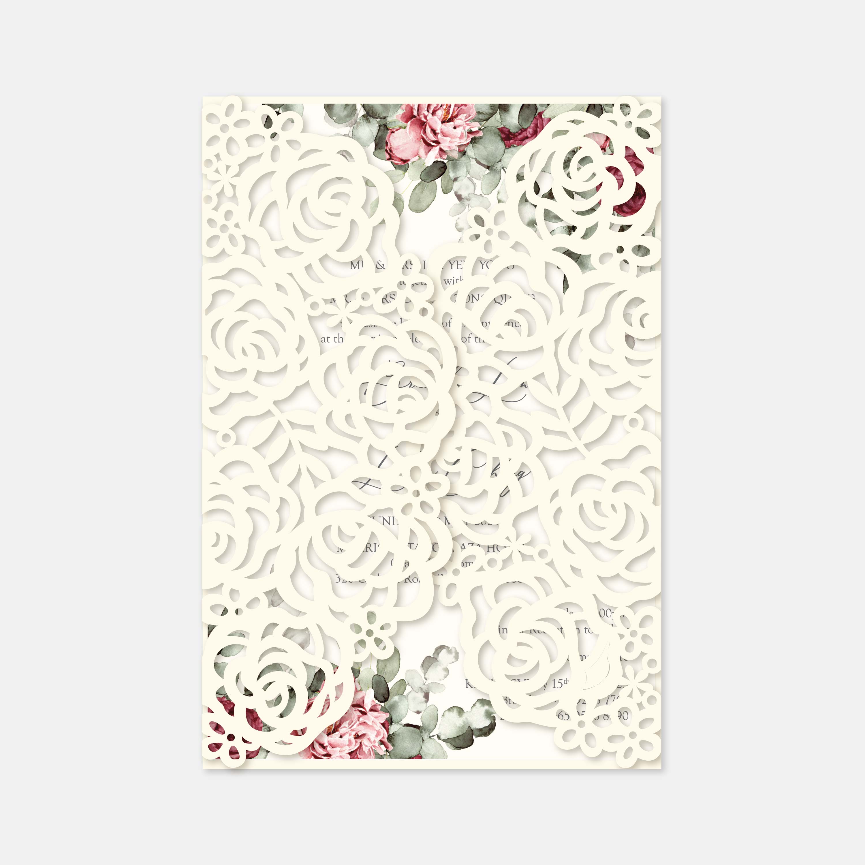 Decorative paper with floral design on a white background