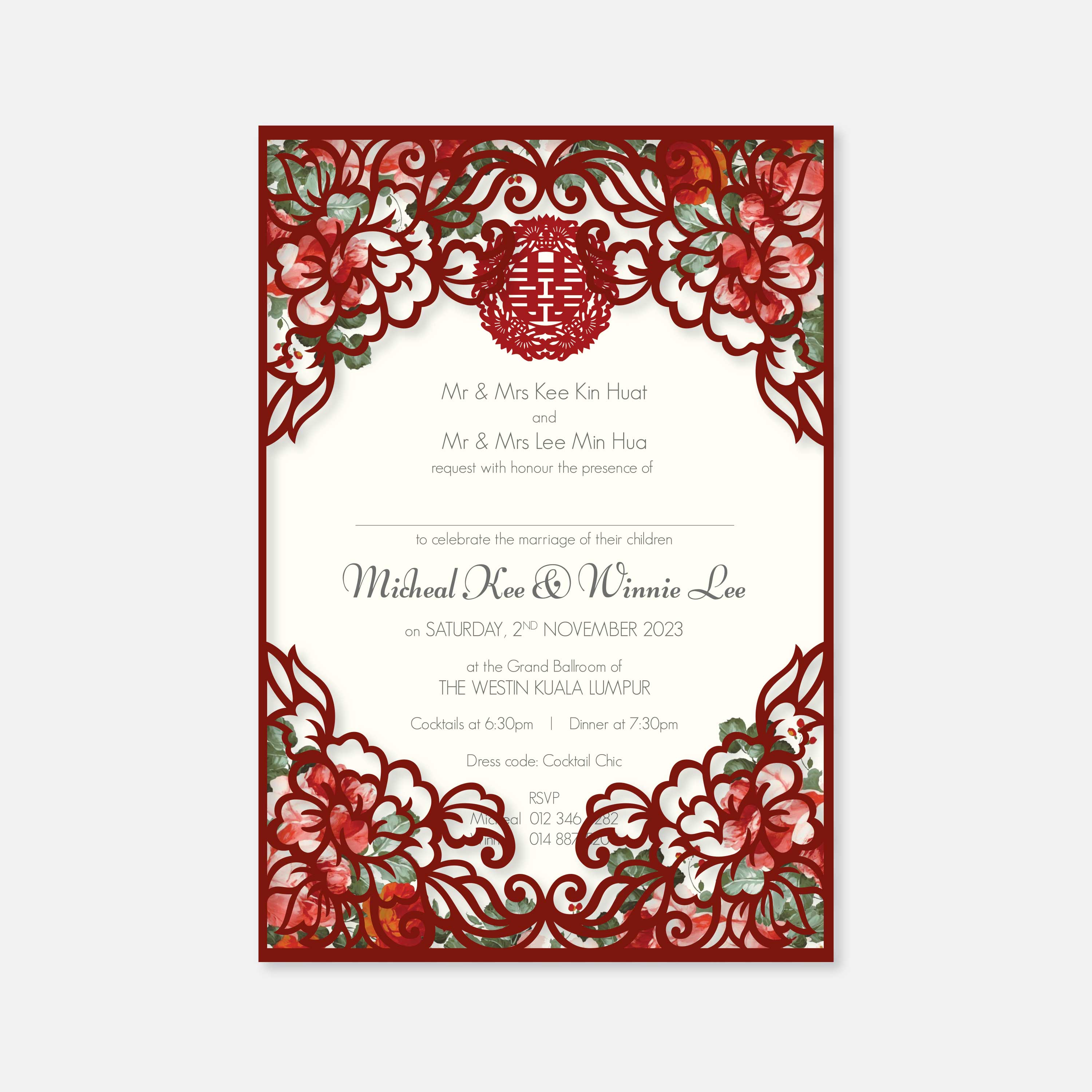 Laser Cut Wedding Invitation