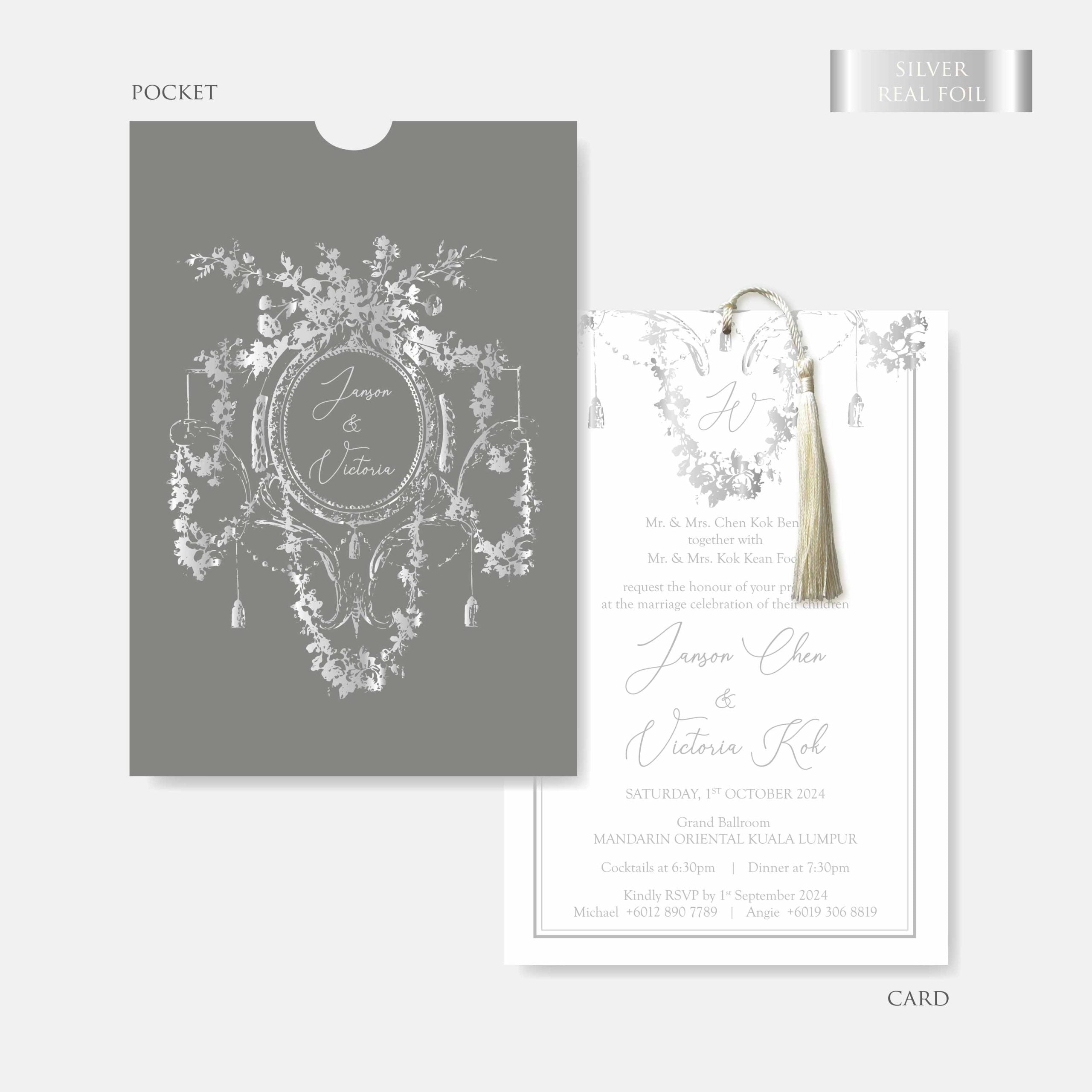 Real Foil Wedding Invitation (Pocket)