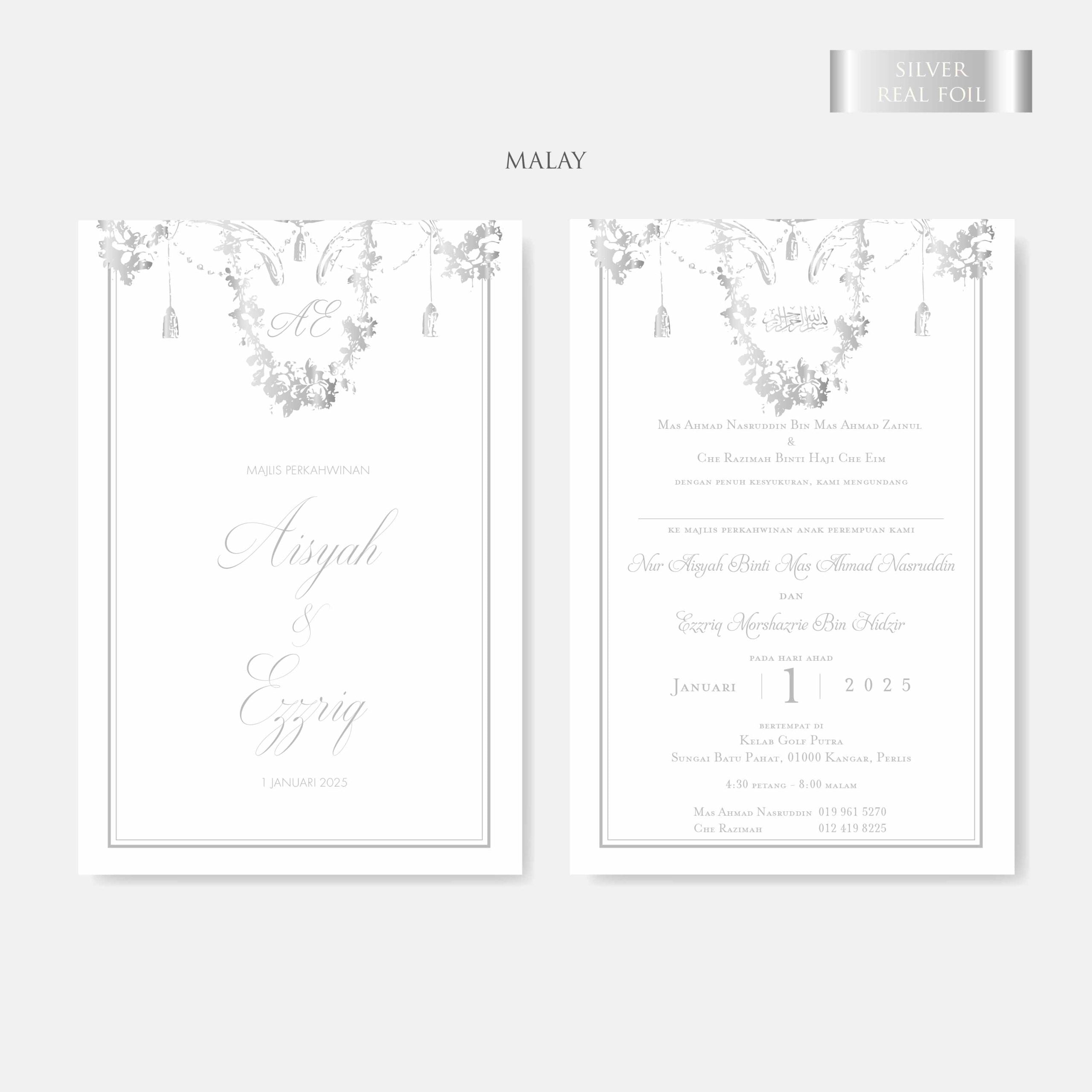 Real Foil Wedding Invitation (Pocket)