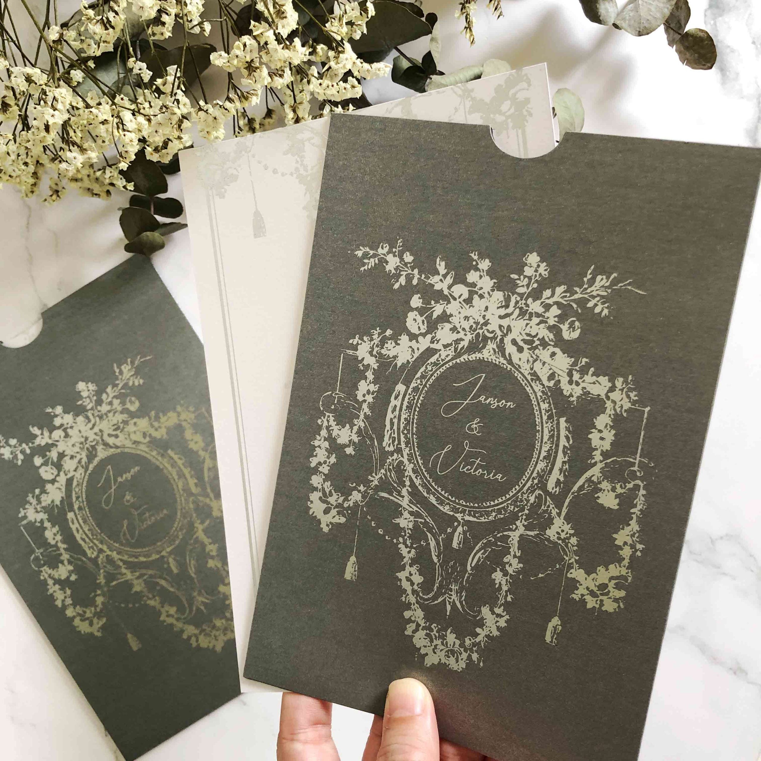 Real Foil Wedding Invitation (Pocket)