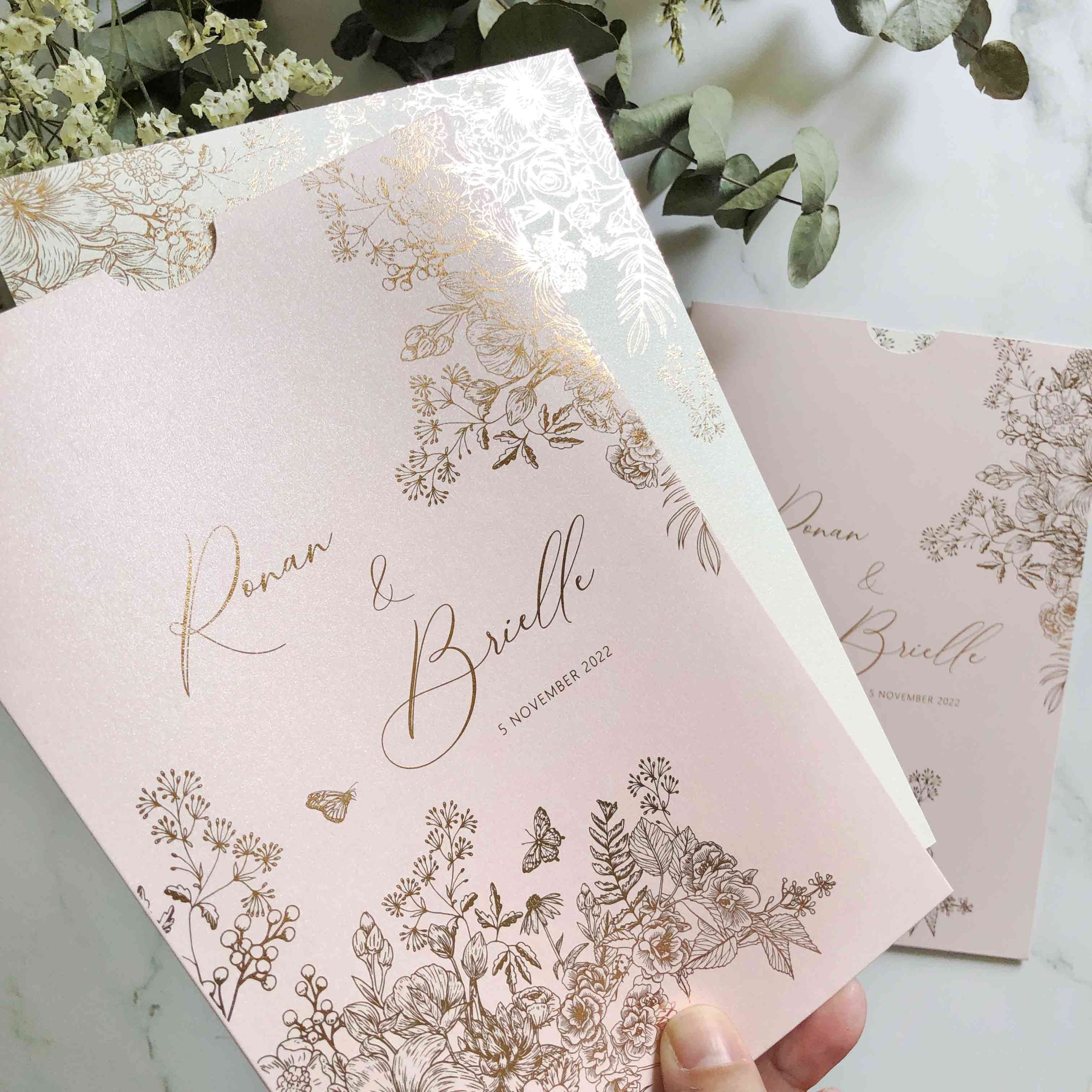 Real Foil Wedding Invitation (Pocket)