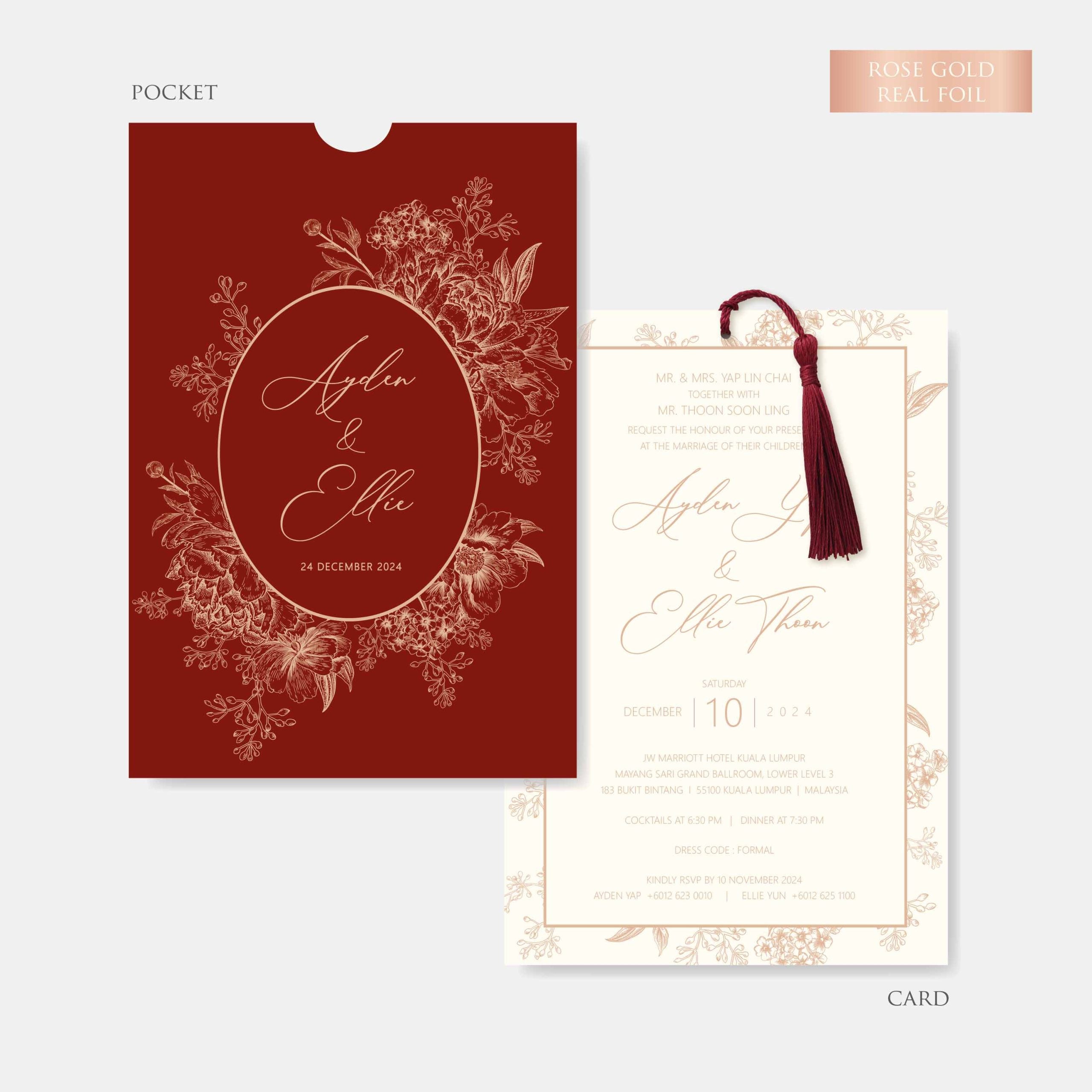 Real Foil Wedding Invitation (Pocket)