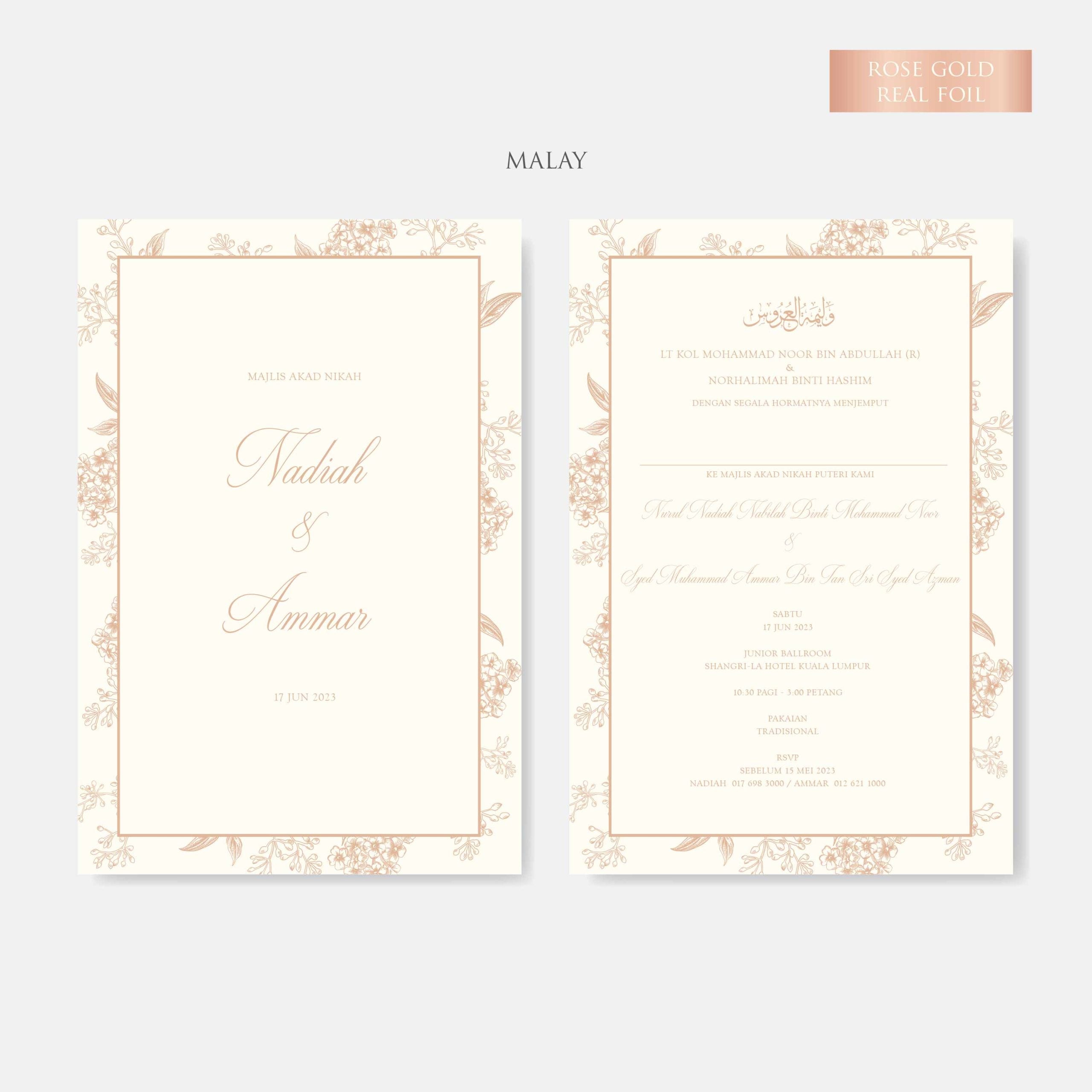 Real Foil Wedding Invitation (Pocket)