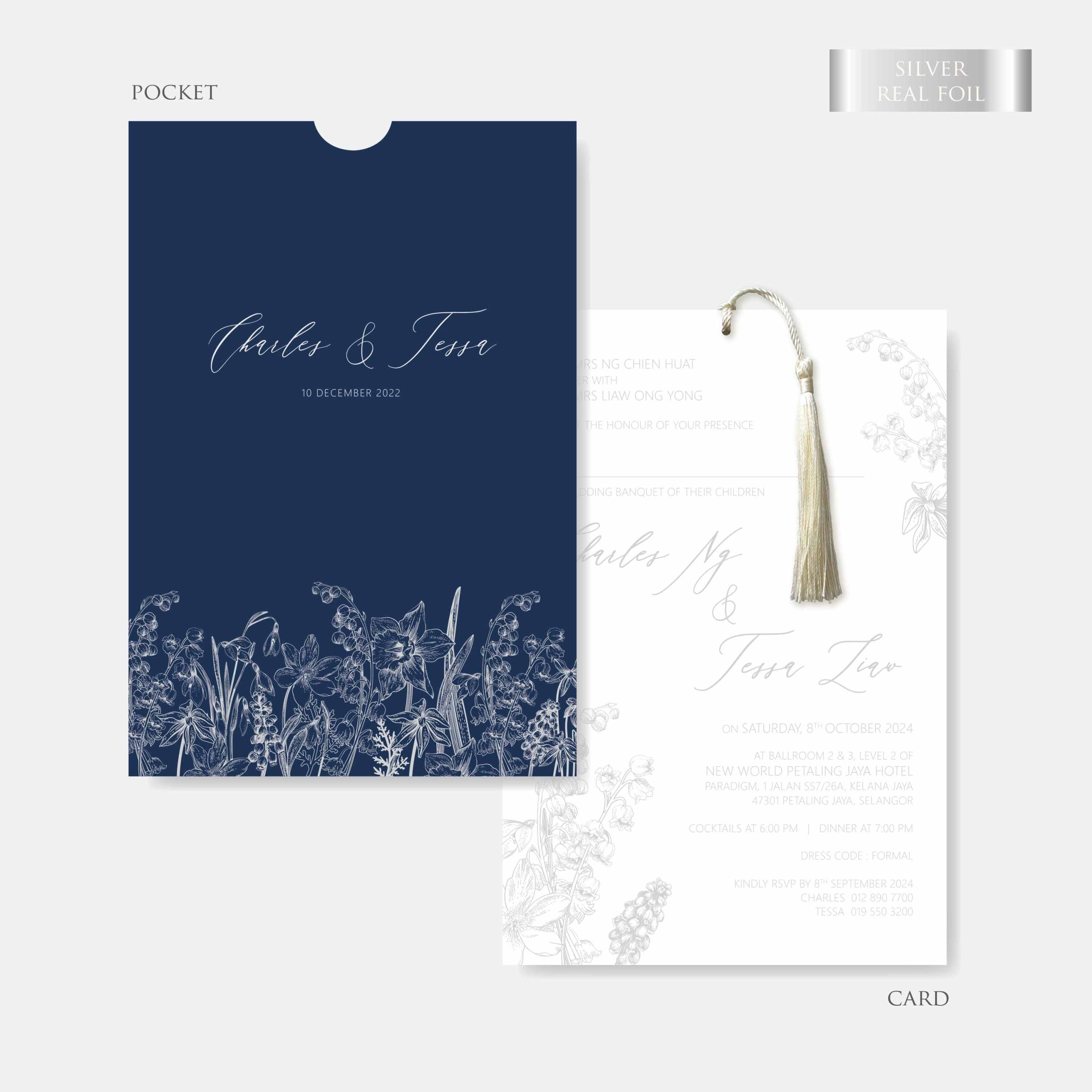 Real Foil Wedding Invitation (Pocket)