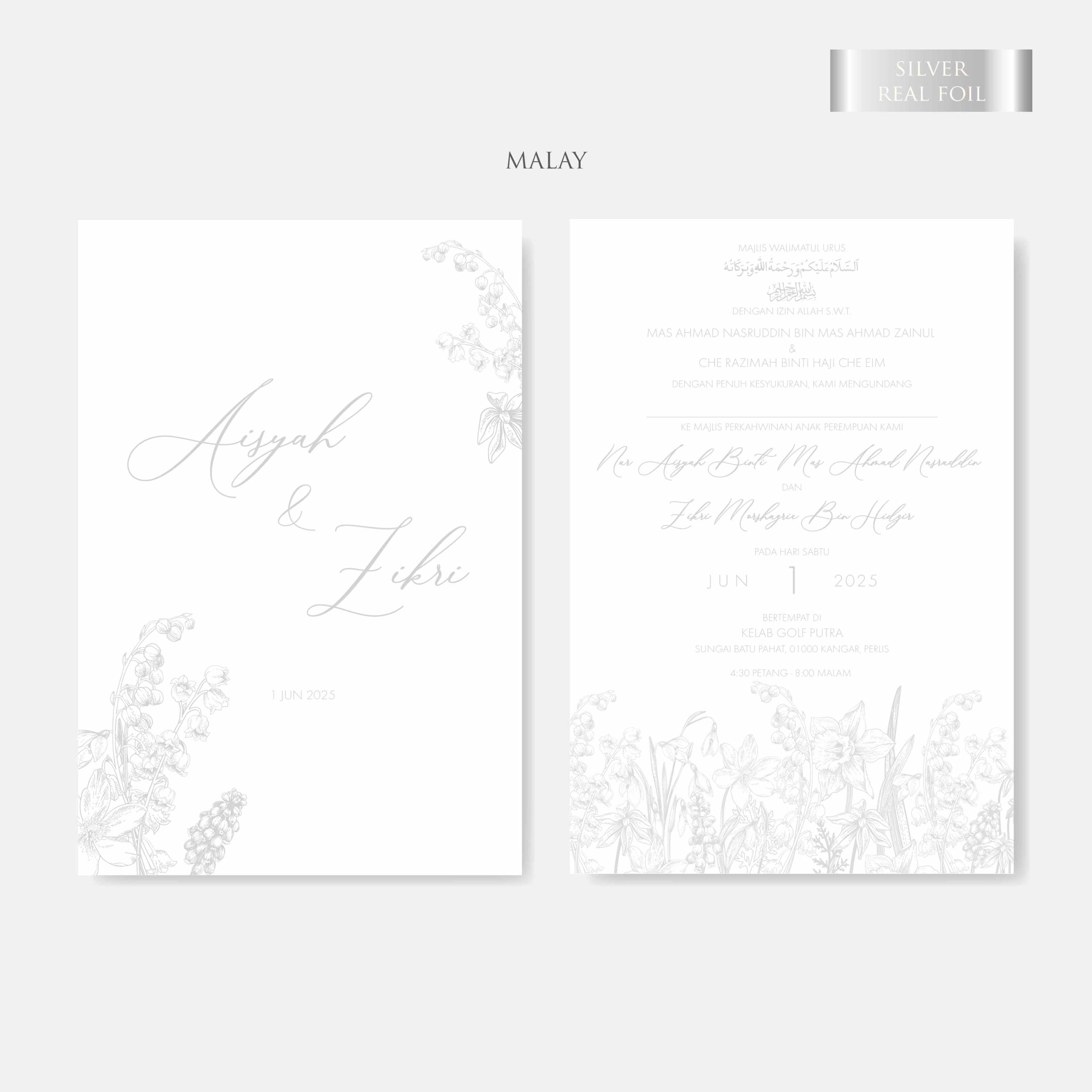 Real Foil Wedding Invitation (Pocket)