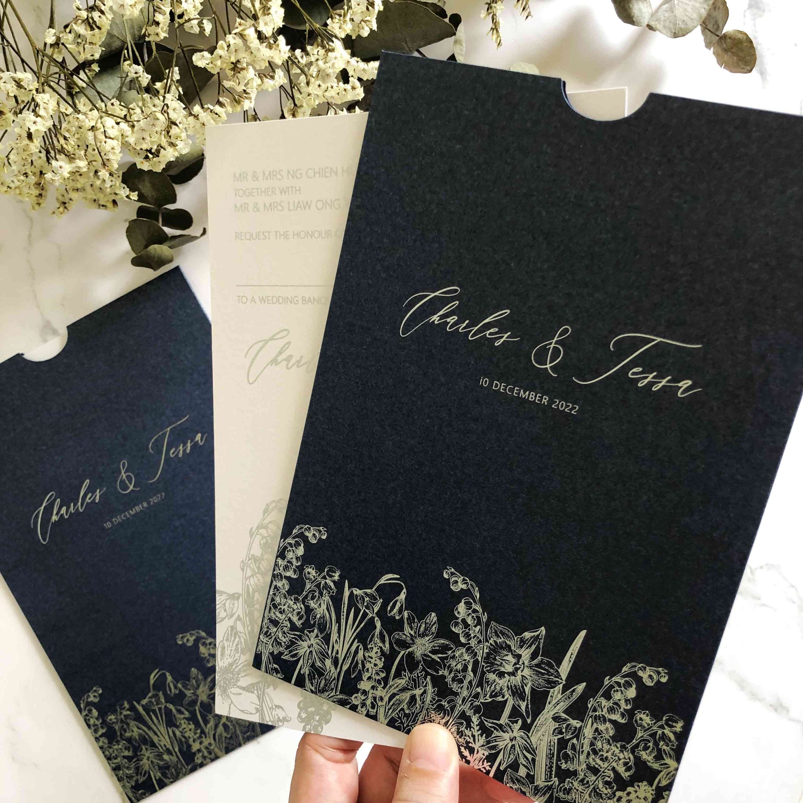 Real Foil Wedding Invitation (Pocket)