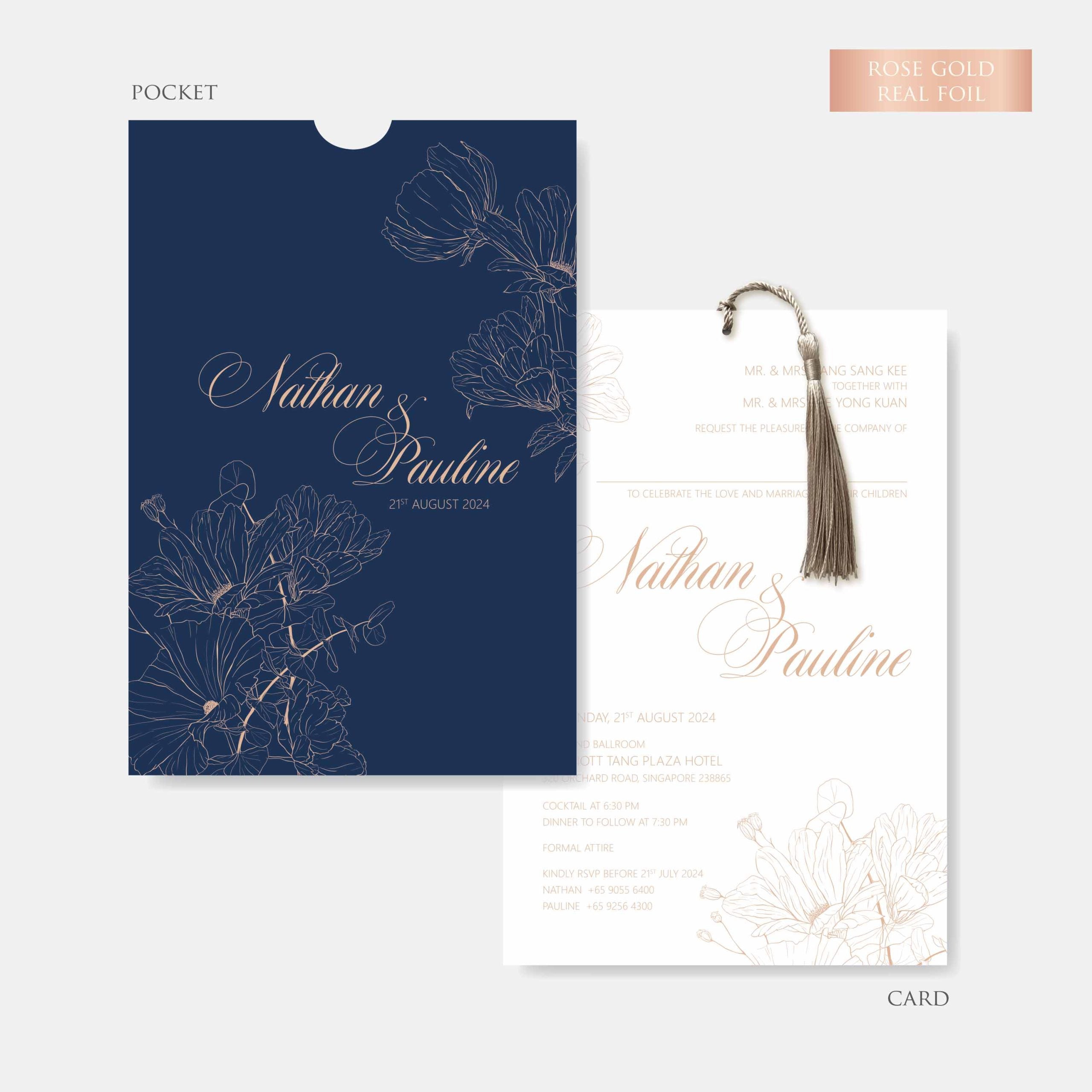 Real Foil Wedding Invitation (Pocket)