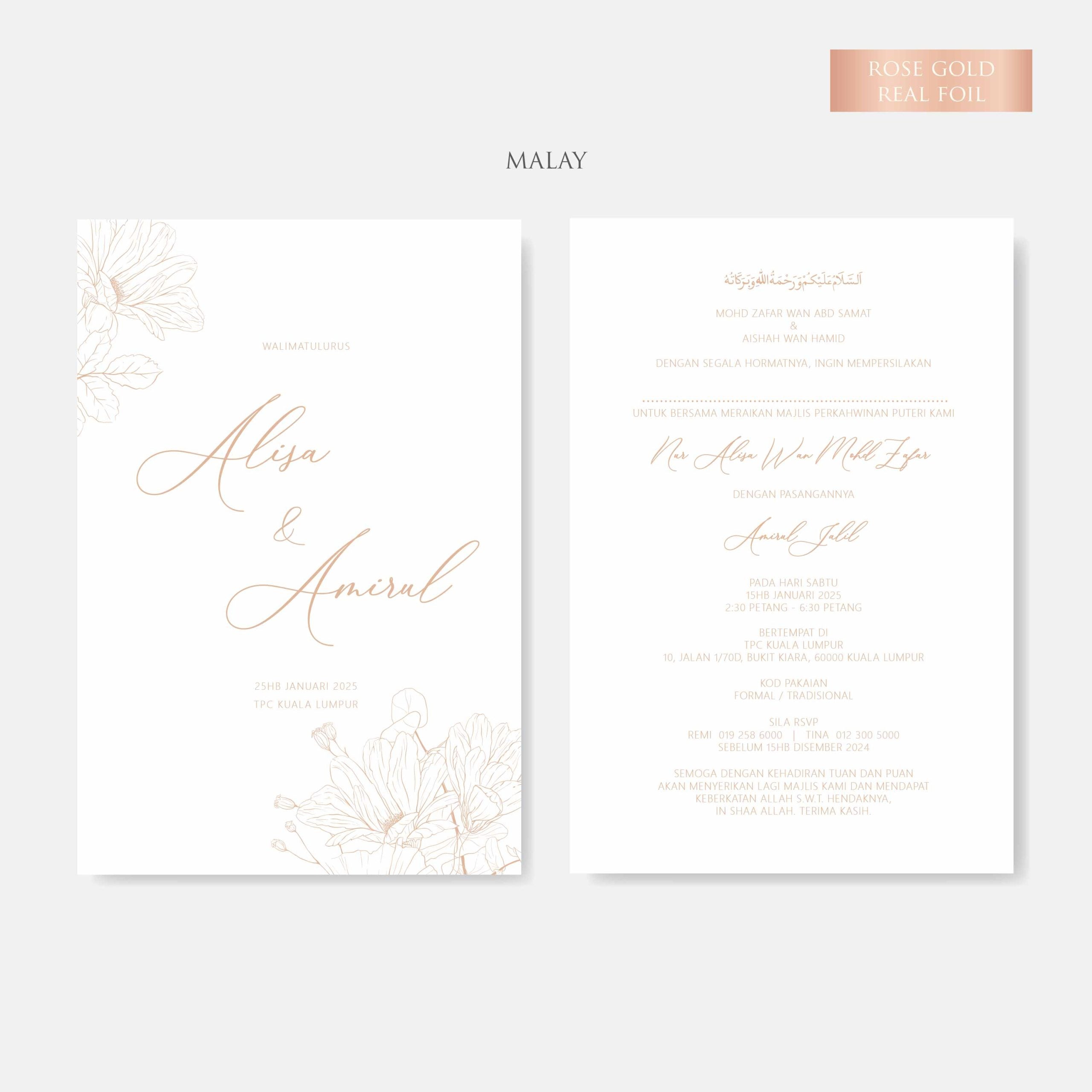 Real Foil Wedding Invitation (Pocket)