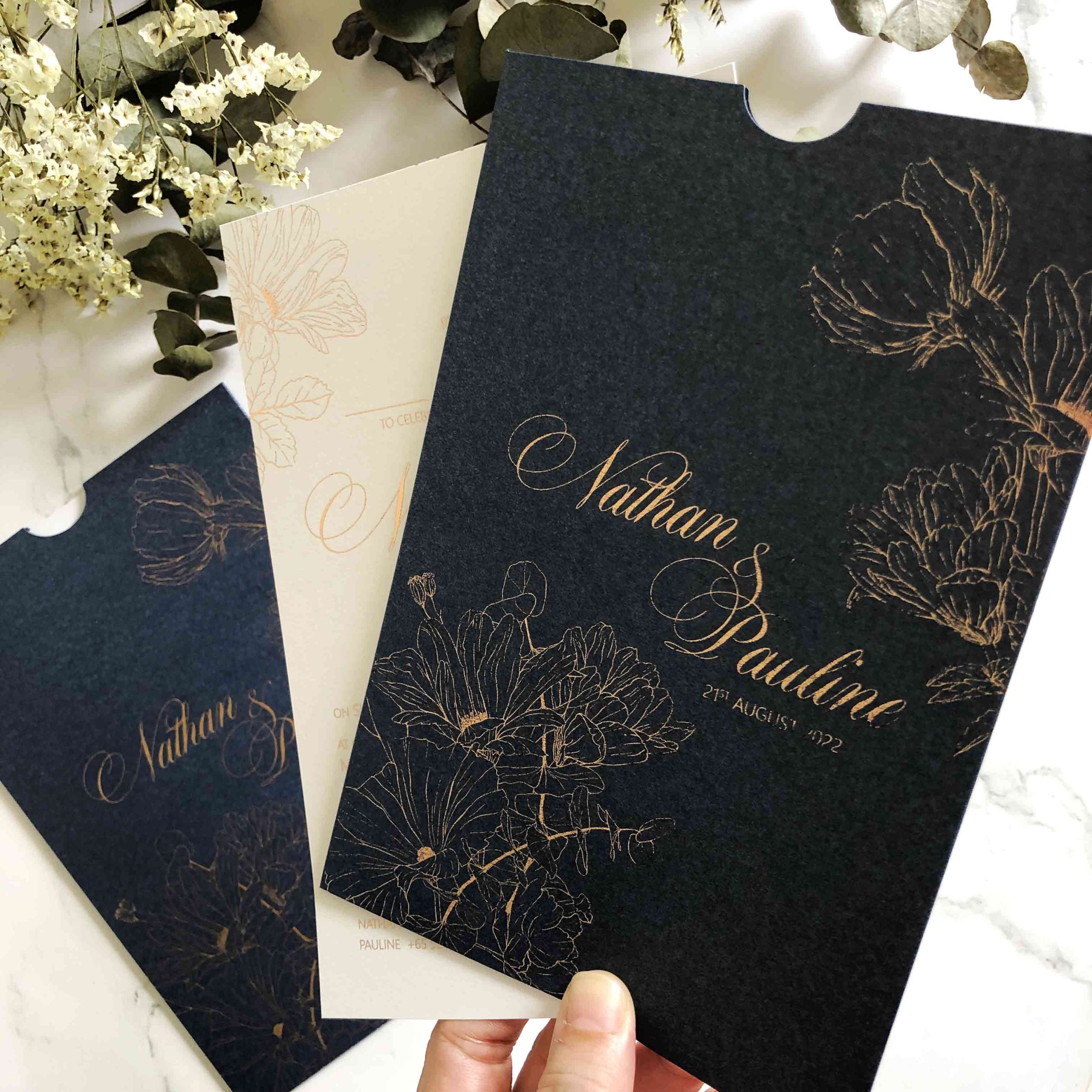 Real Foil Wedding Invitation (Pocket)