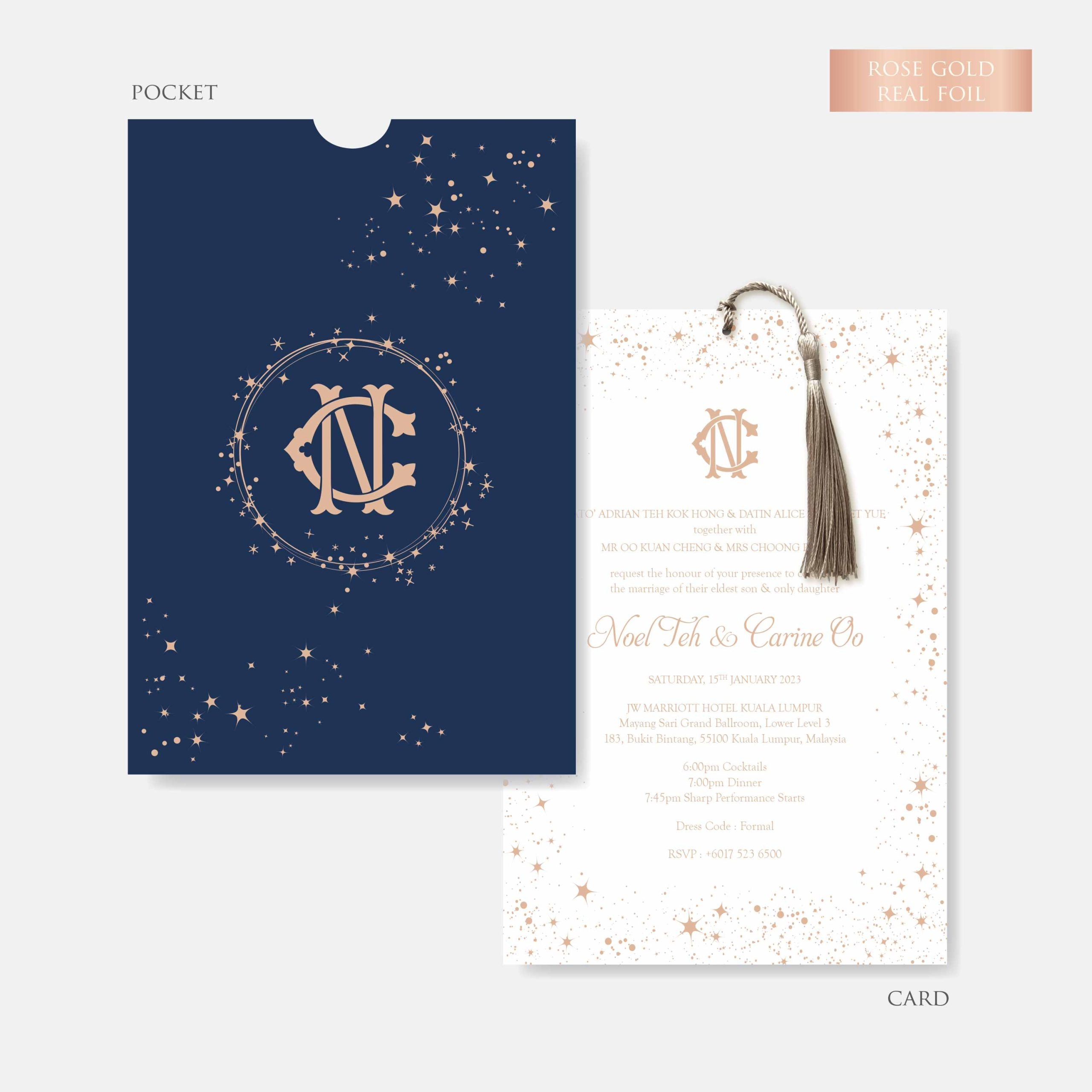 Real Foil Wedding Invitation (Pocket)