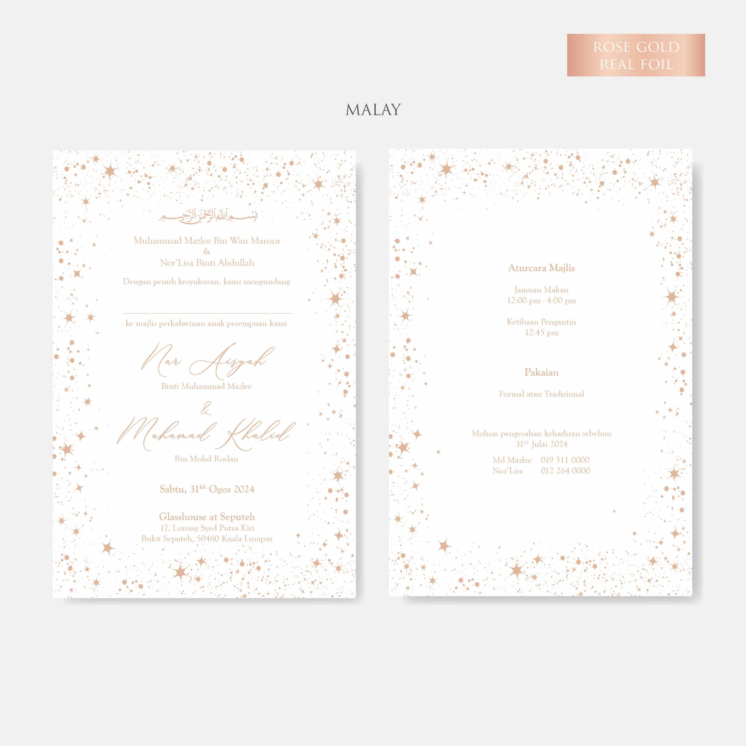 Real Foil Wedding Invitation (Pocket)