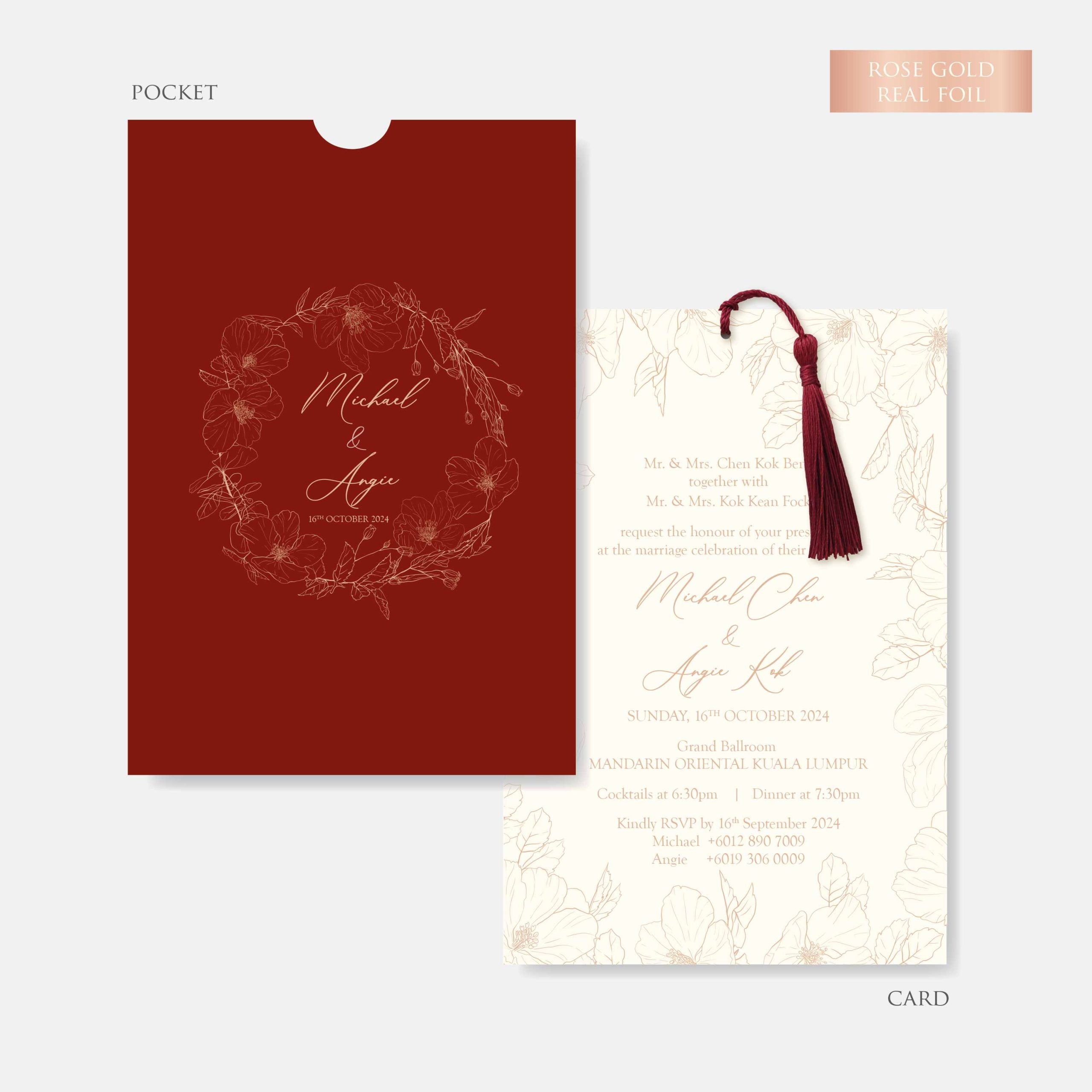 Real Foil Wedding Invitation (Pocket)