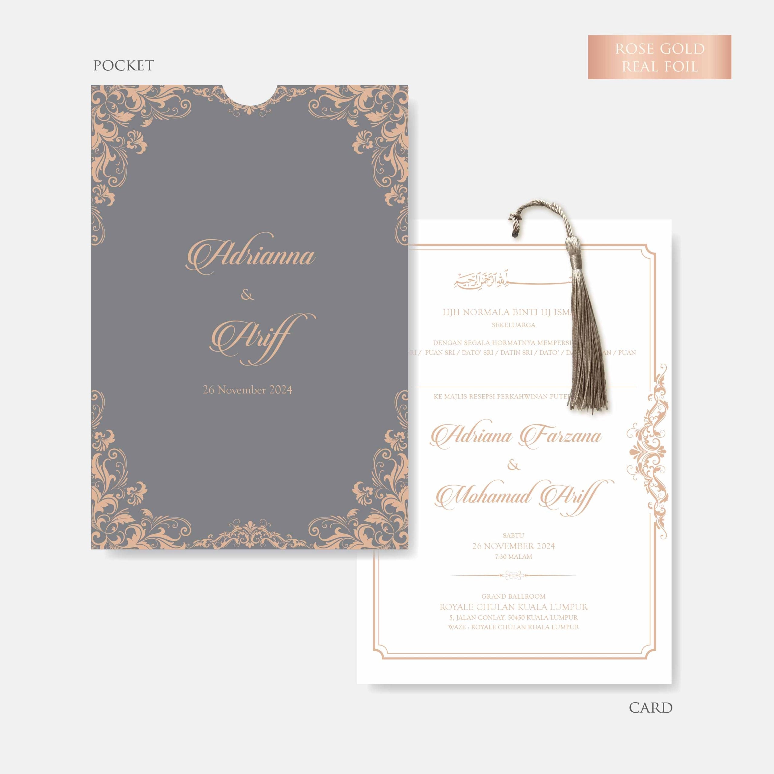 Real Foil Wedding Invitation (Pocket)