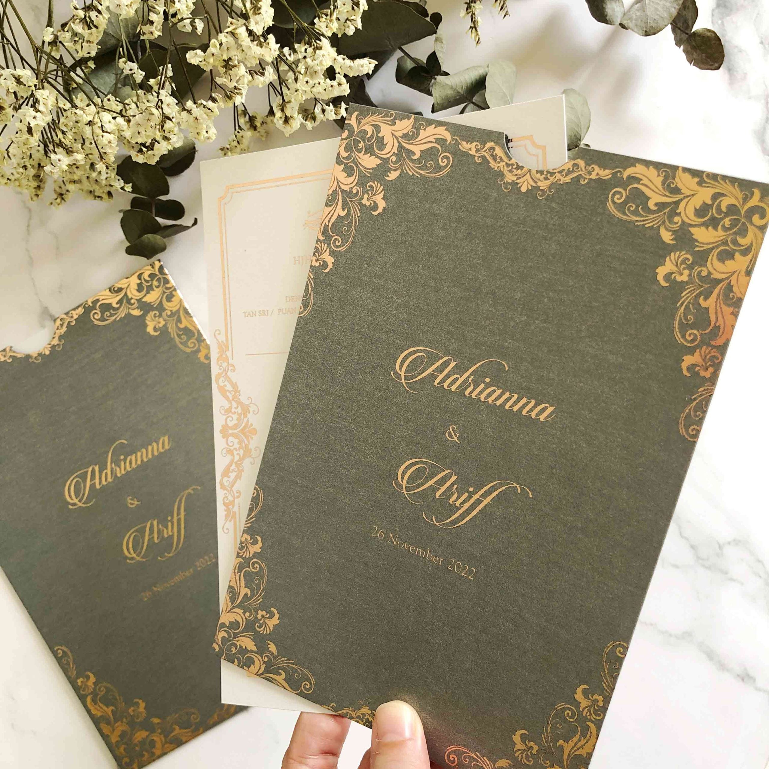 Real Foil Wedding Invitation (Pocket)