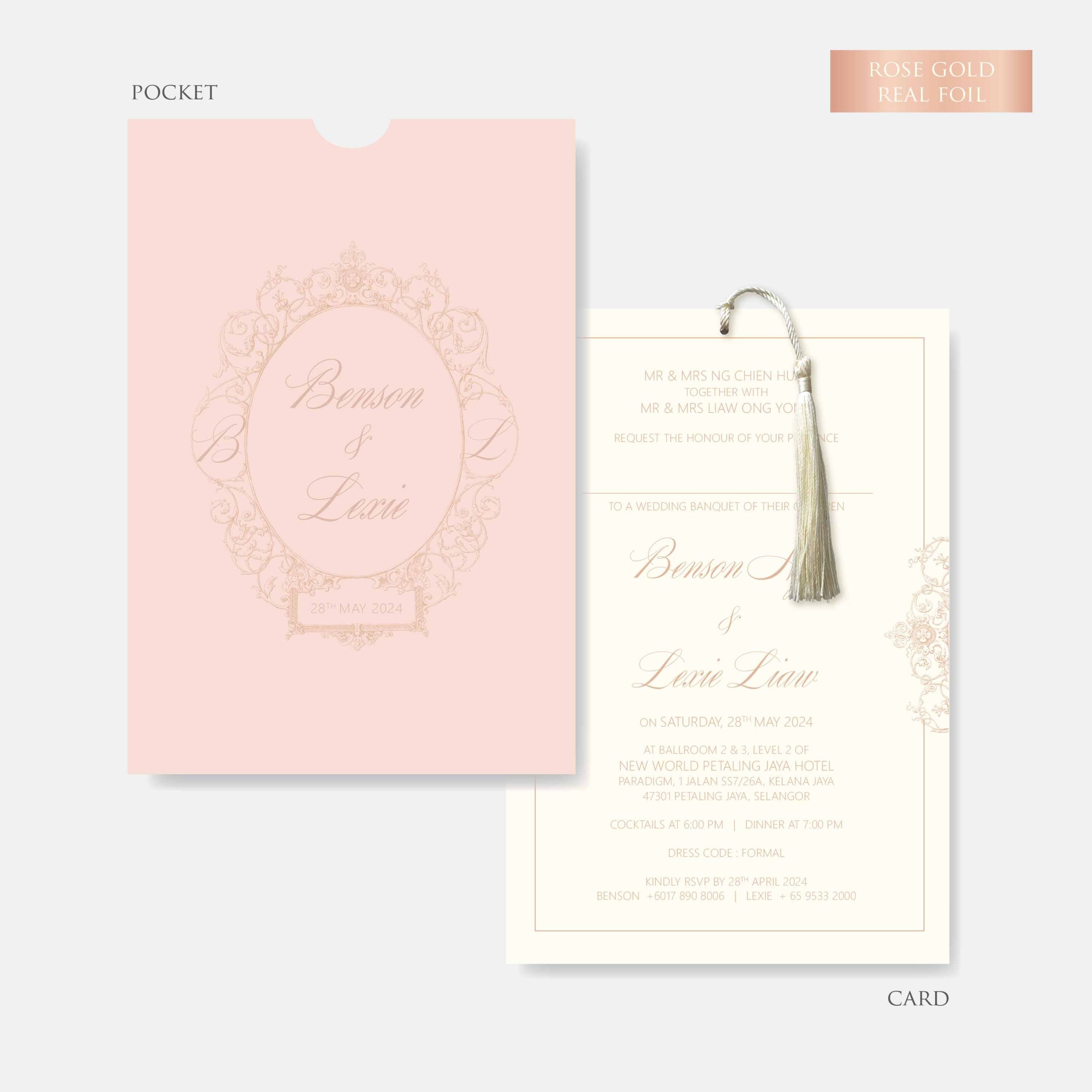 Real Foil Wedding Invitation (Pocket)