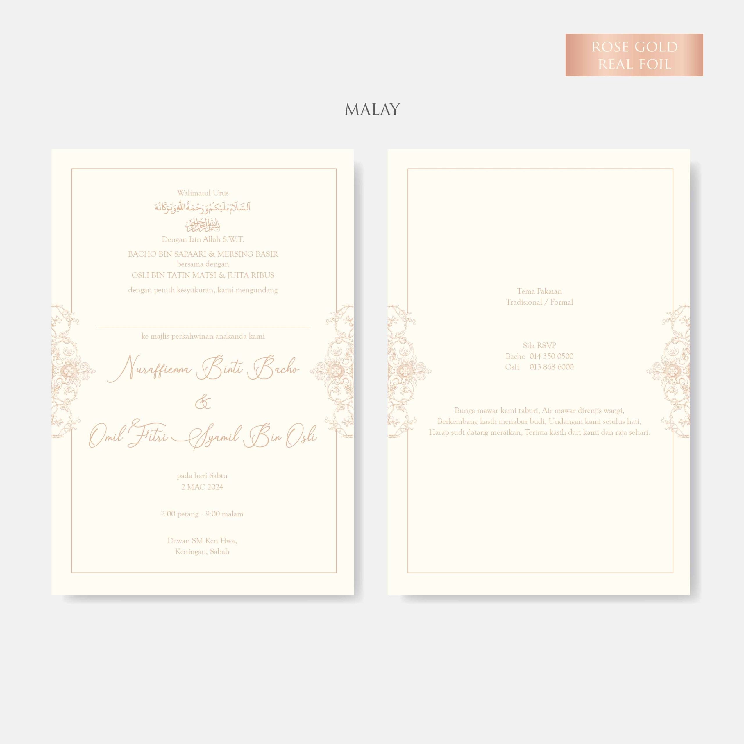 Real Foil Wedding Invitation (Pocket)